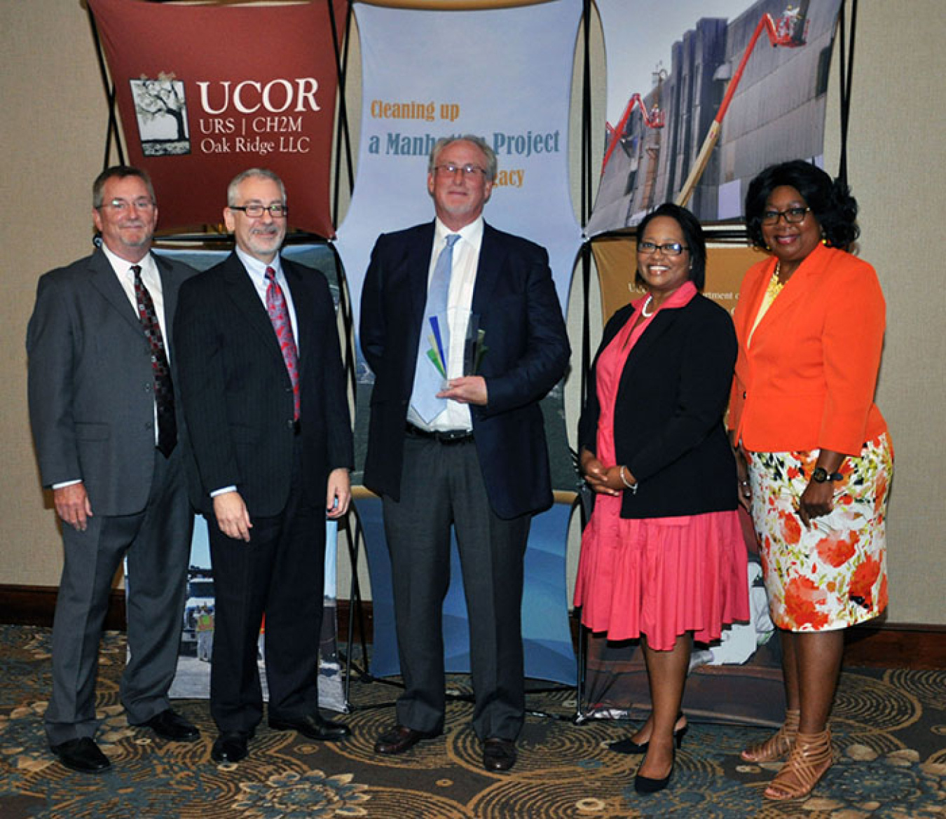 Left to right, Ron Slottke, Jay Mullis, Robert Aft, Christy Jackiewicz and Freda Hopper.