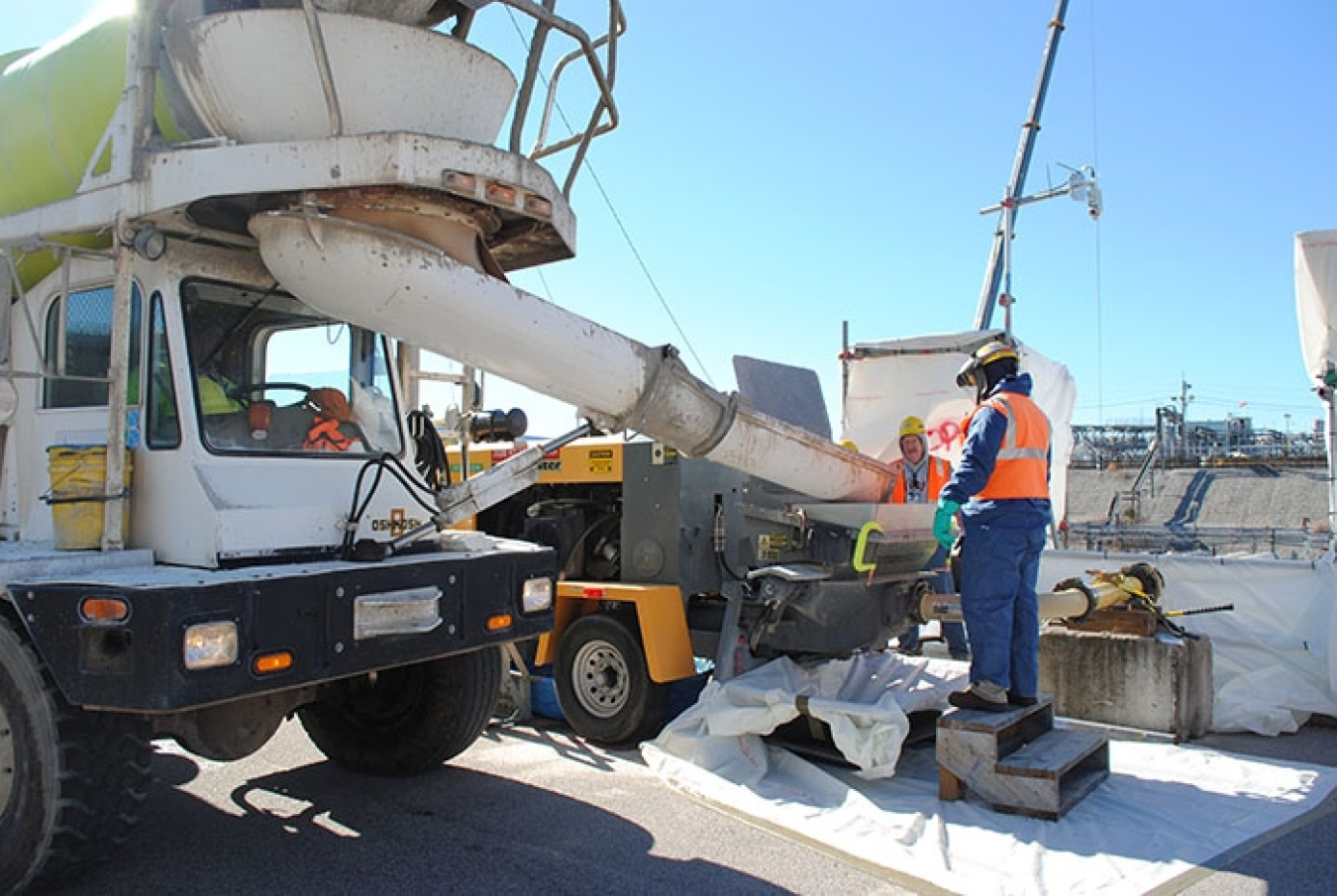 Workers filled Tank 12 with more than 900,000 gallons of grout.