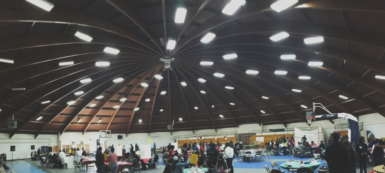 STEM activities were hosted in the Diné College gymnasium.