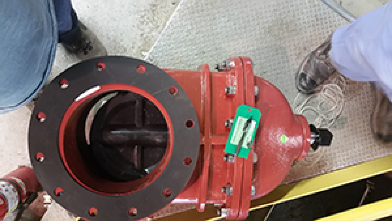 Pictured is an old valve and its replacement in the recent project.