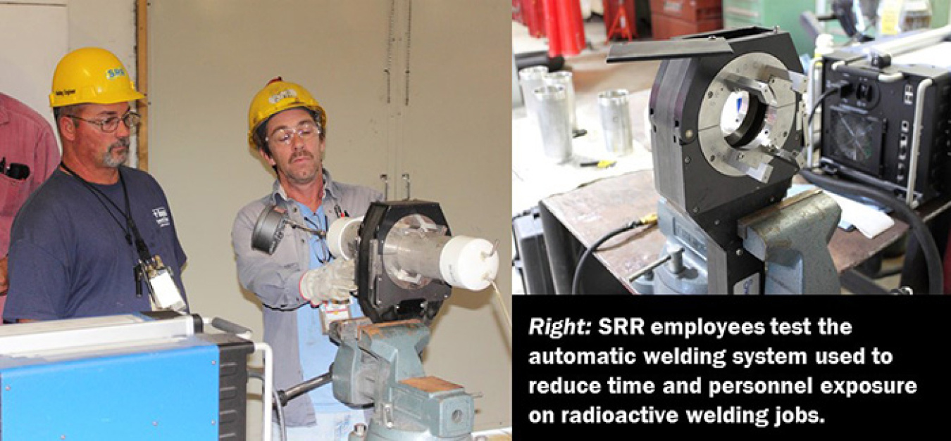 An automatic welding system improves safety.