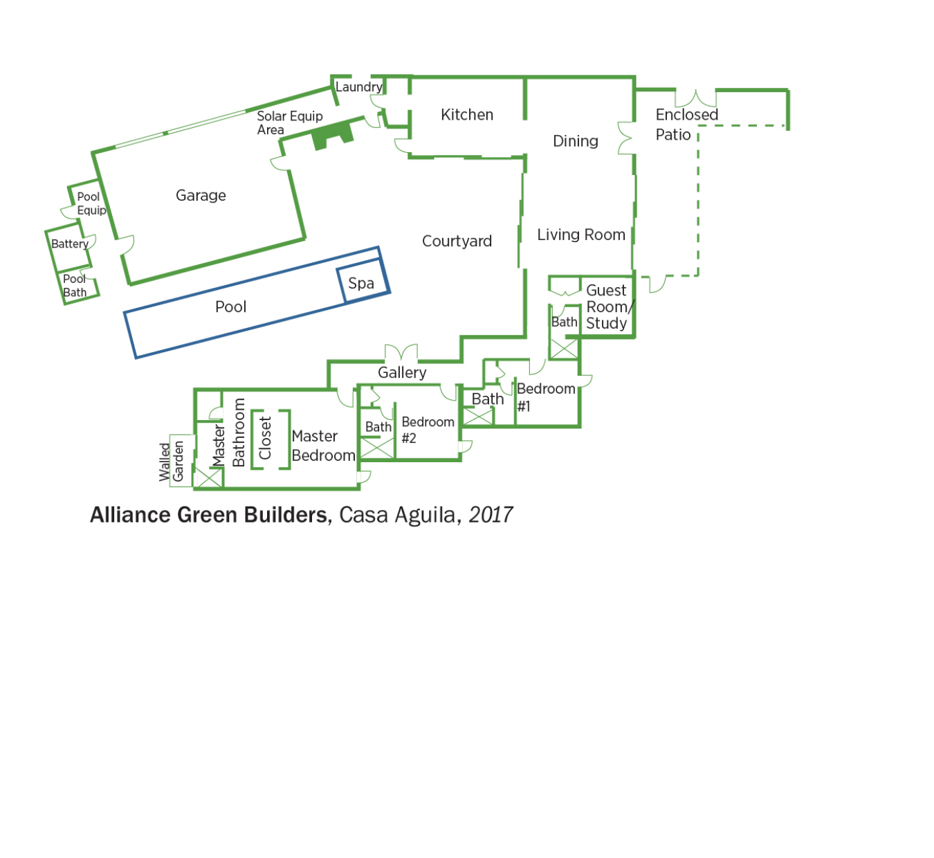 Floorplans for Casa Aguila by Alliance Green Builders.