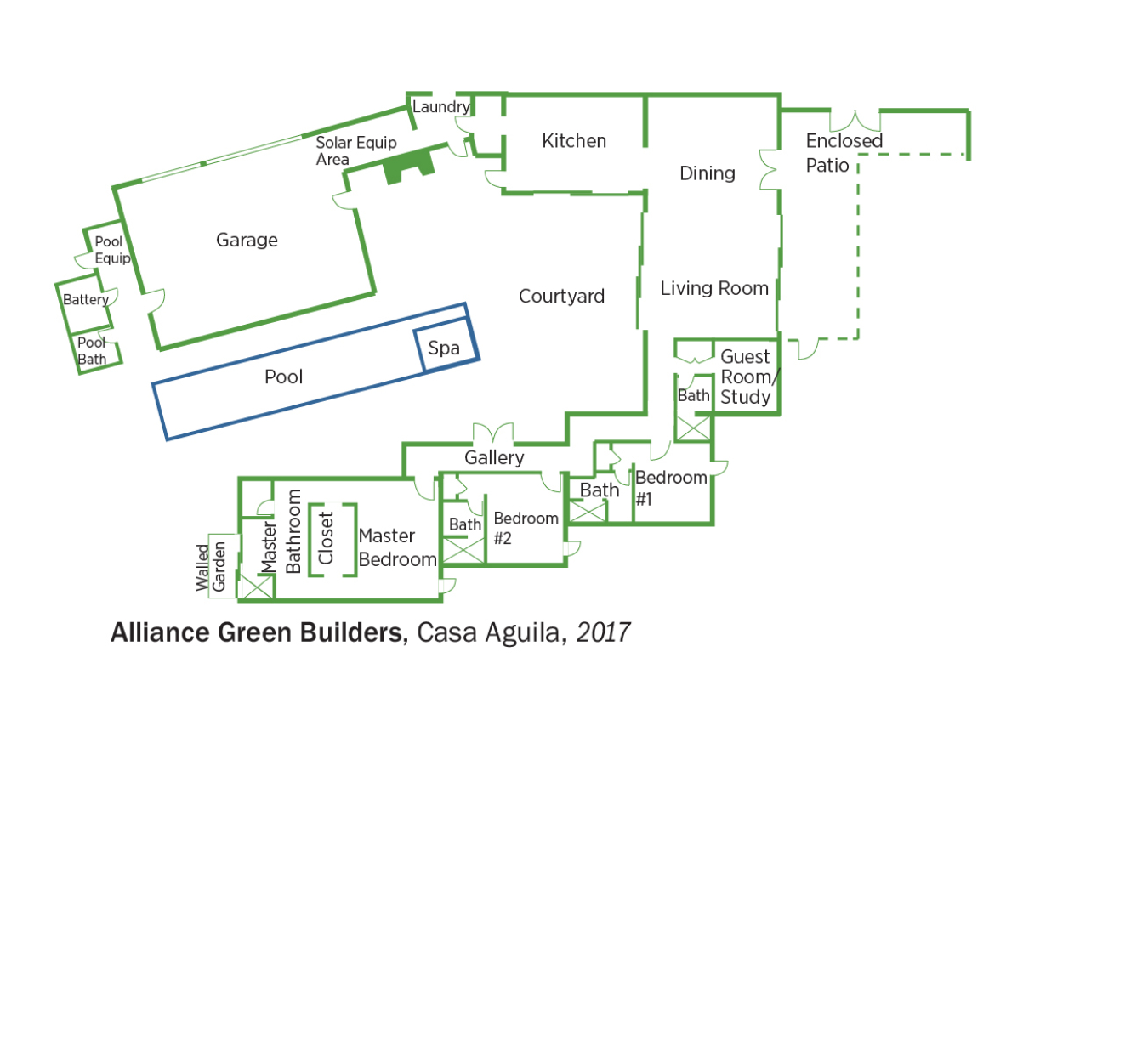 Floorplans for Casa Aguila by Alliance Green Builders.