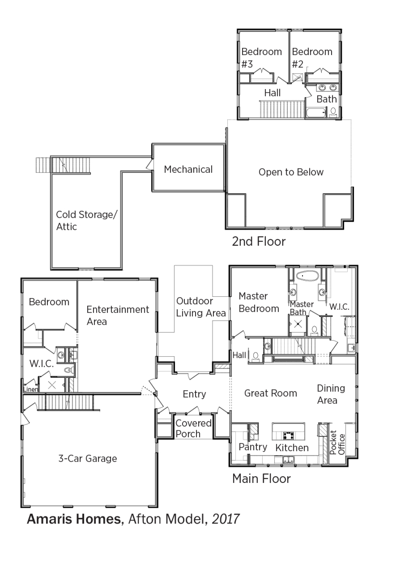 Floorplans for Afton Model by Amaris Homes.