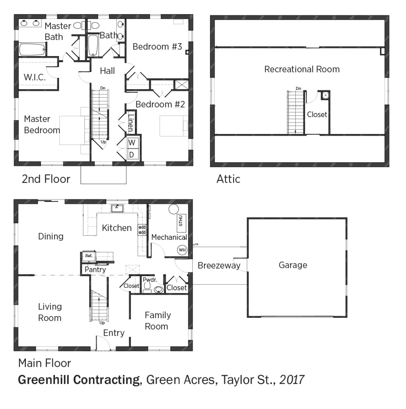 Floorplans for Green Acres, Taylor St. by Greenhill Contracting.