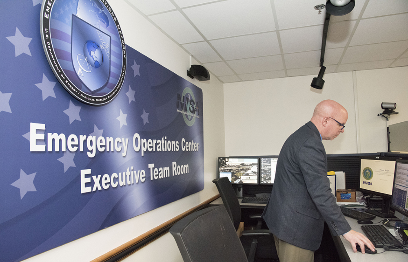 NNSA/DOE personnel monitor events 24/7 from the Emergency Operations Center