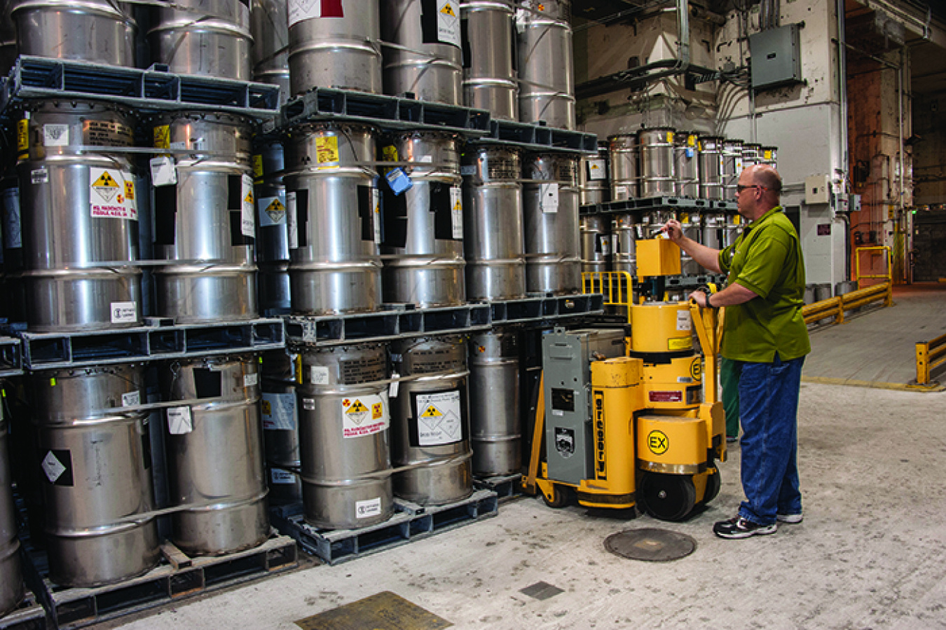 9975 shipping drums in storage at Savannah River Site. 