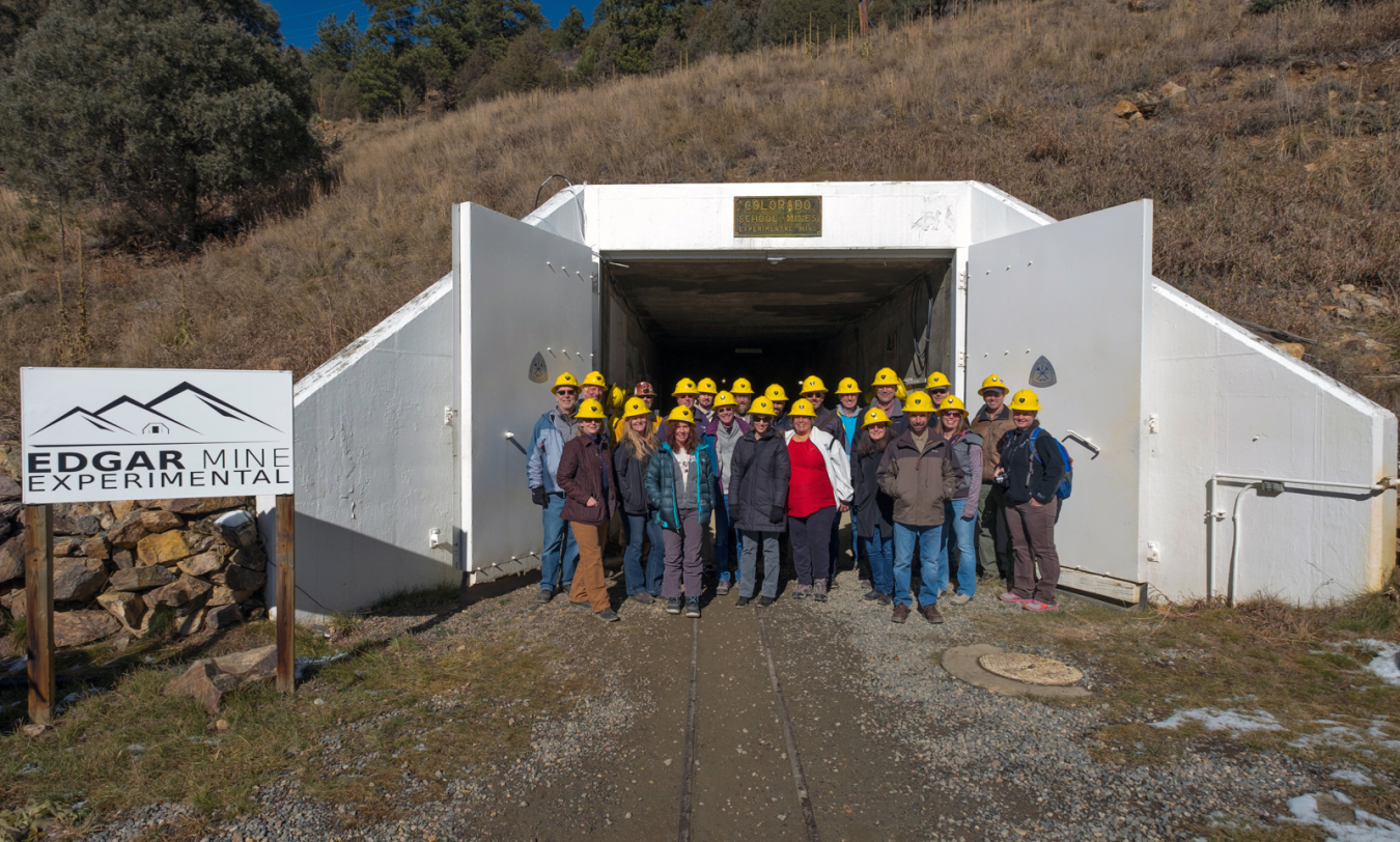 AUMWG representatives in front of the Edgar Experimental Mine.