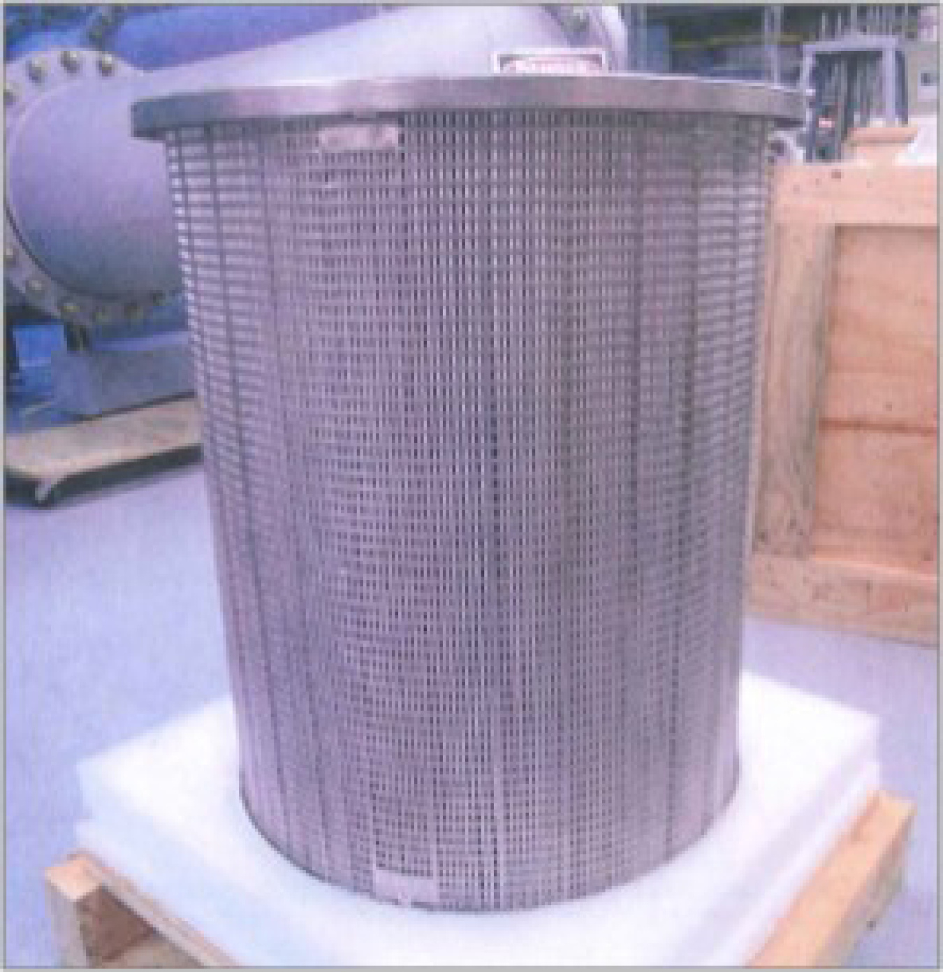 The first-of-a-kind radial high-efficiency particulate air filter is roughly 2.5-feet tall and 2 feet in diameter.
