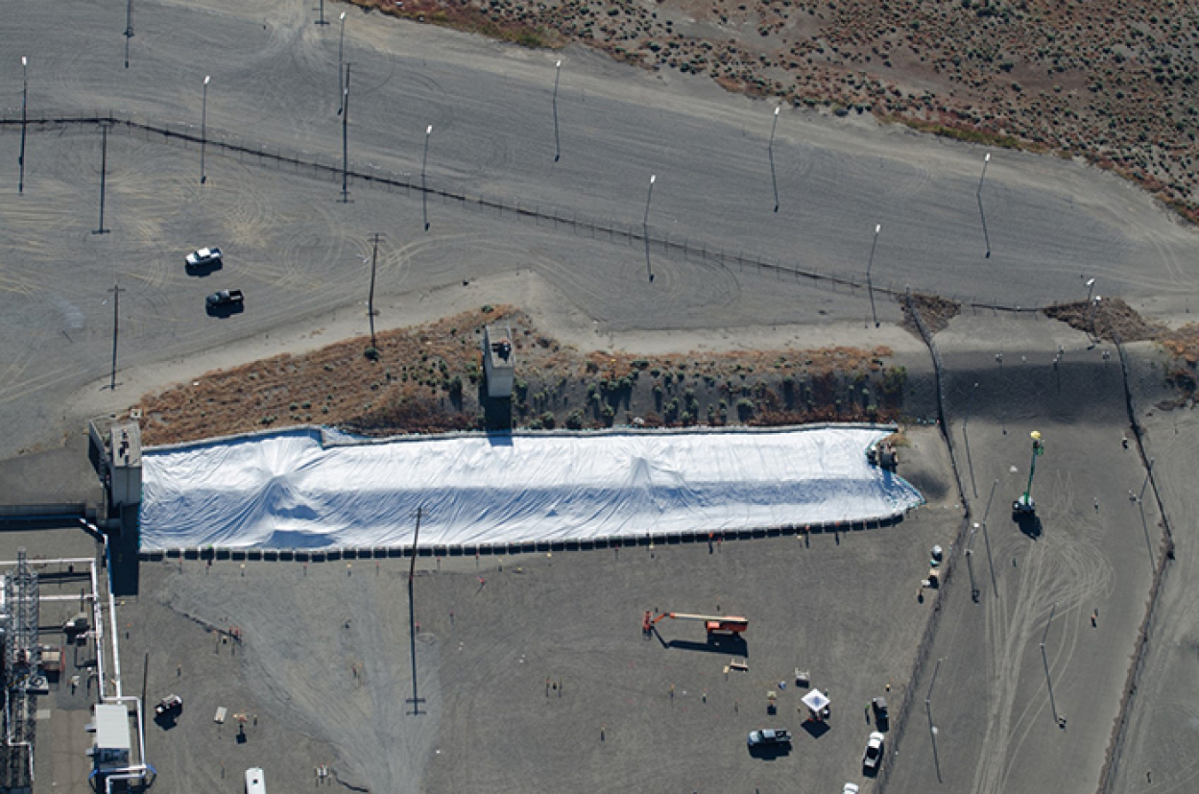 The partial collapse of Tunnel 1 at the Plutonium Uranium Extraction Plant (PUREX) did not result in worker injuries or release of radioactivity, but a tarp was placed as added precaution until the tunnel could be stabilized with engineered grout.