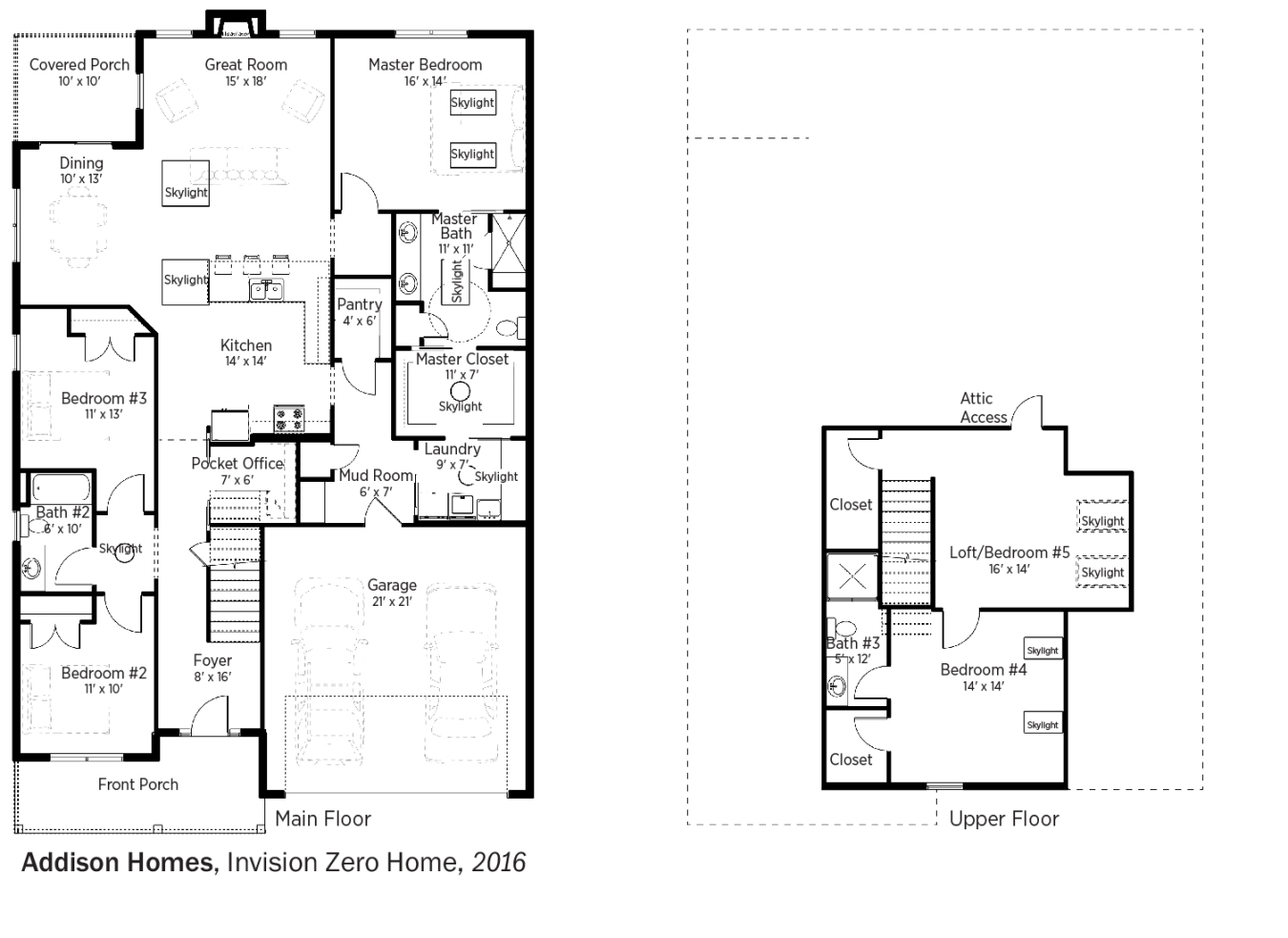 DOE Tour of Zero: Invision Zero Home by Addison Homes floorplans.