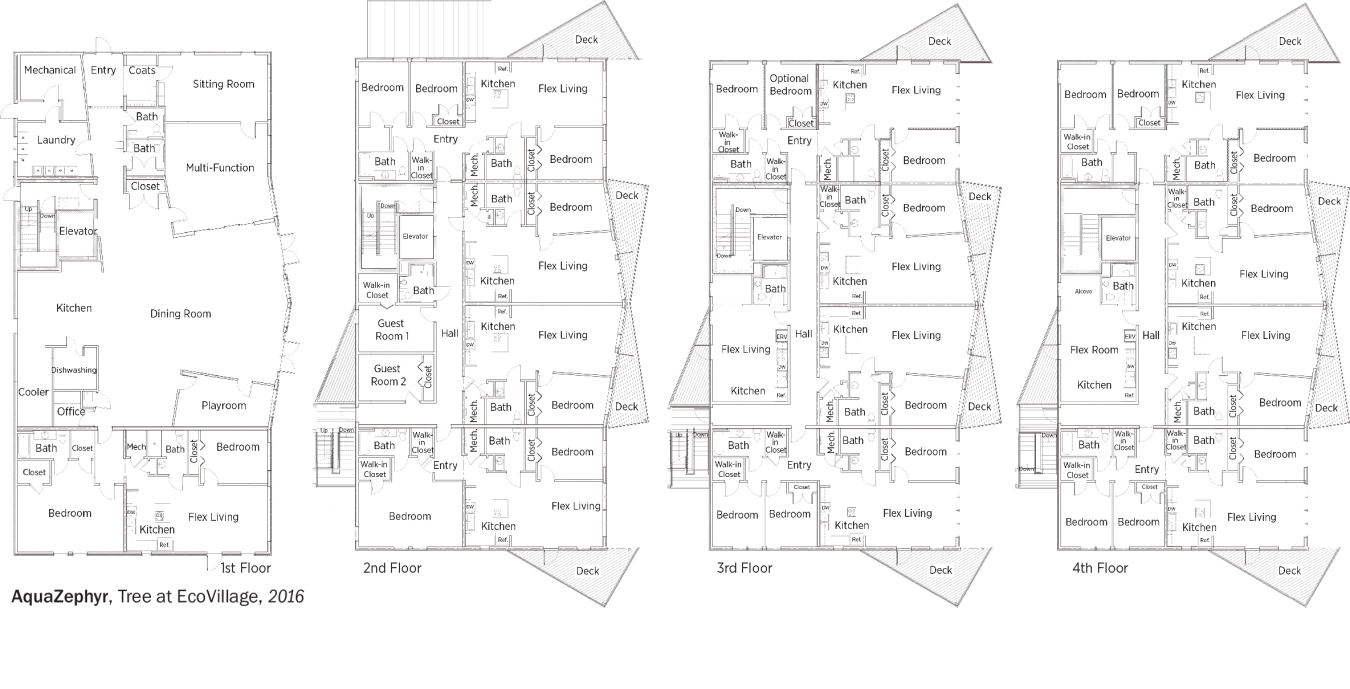 DOE Tour of Zero: TREE at EcoVillage by AquaZephyr floorplans.