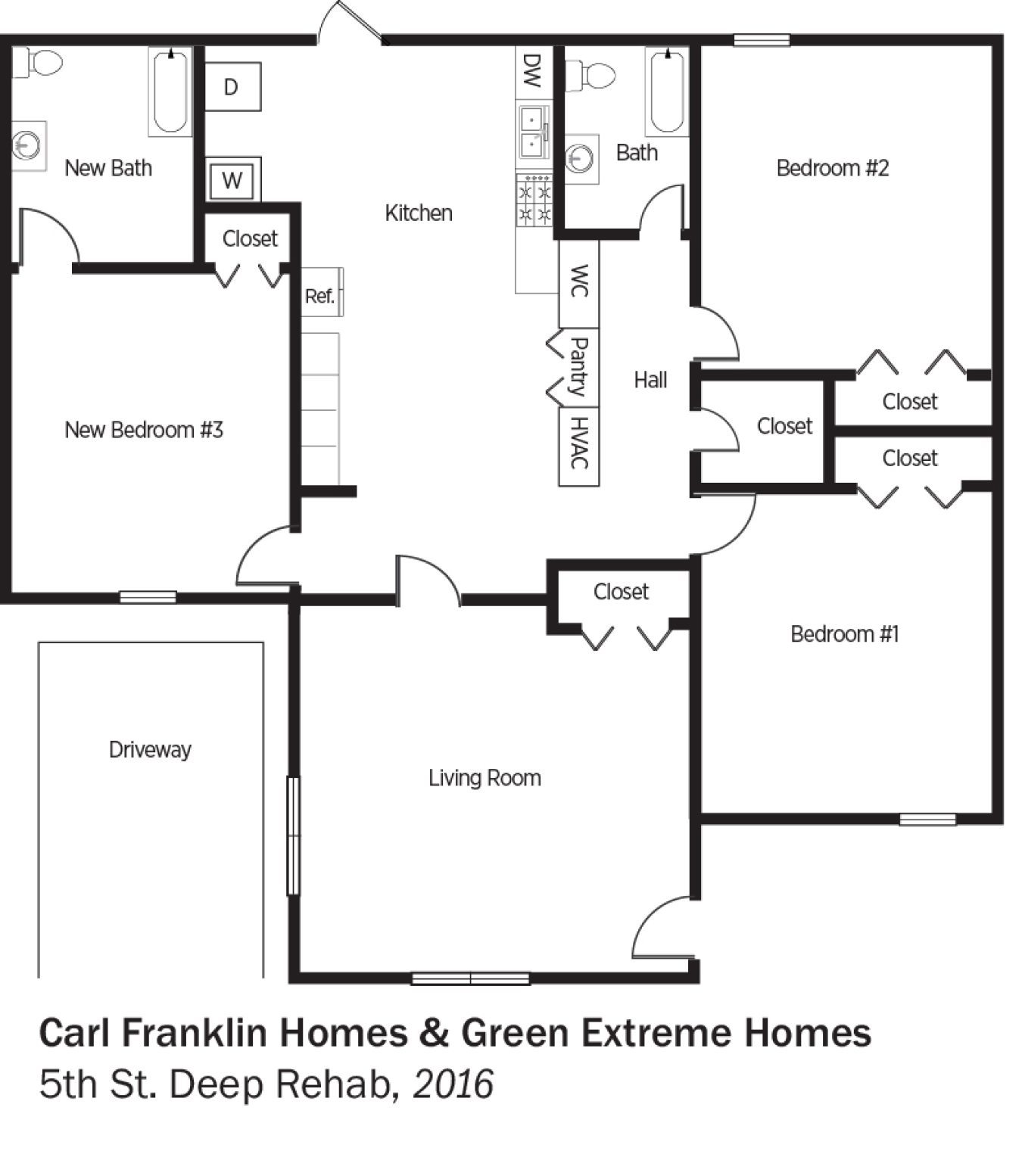 DOE Tour of Zero: 5th Street Deep Rehab by Carl Franklin Homes & Green Extreme Homes floorplans.