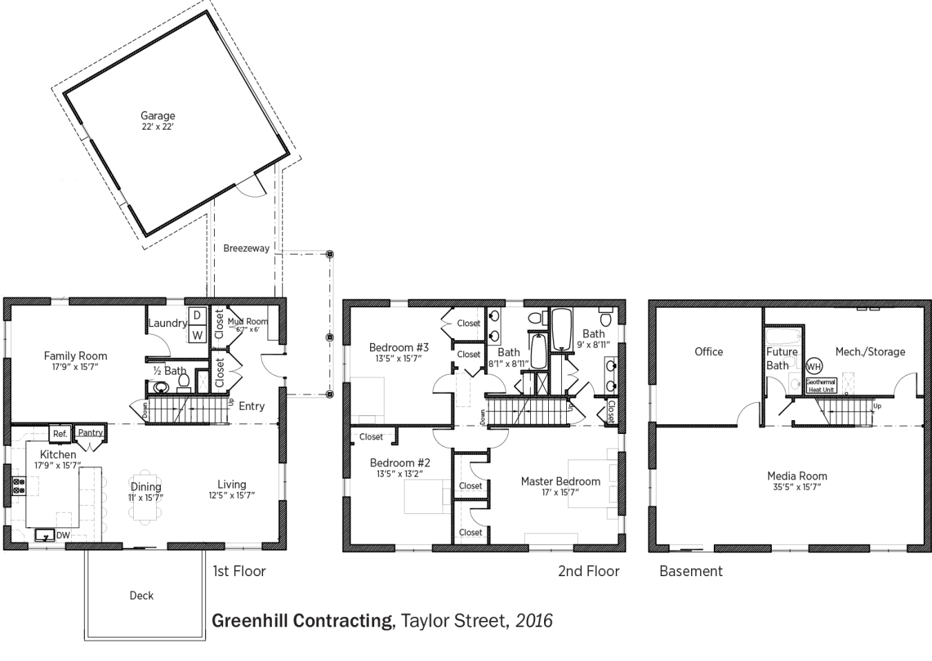 DOE Tour of Zero: Taylor Street by Greenhill Contracting floorplans.