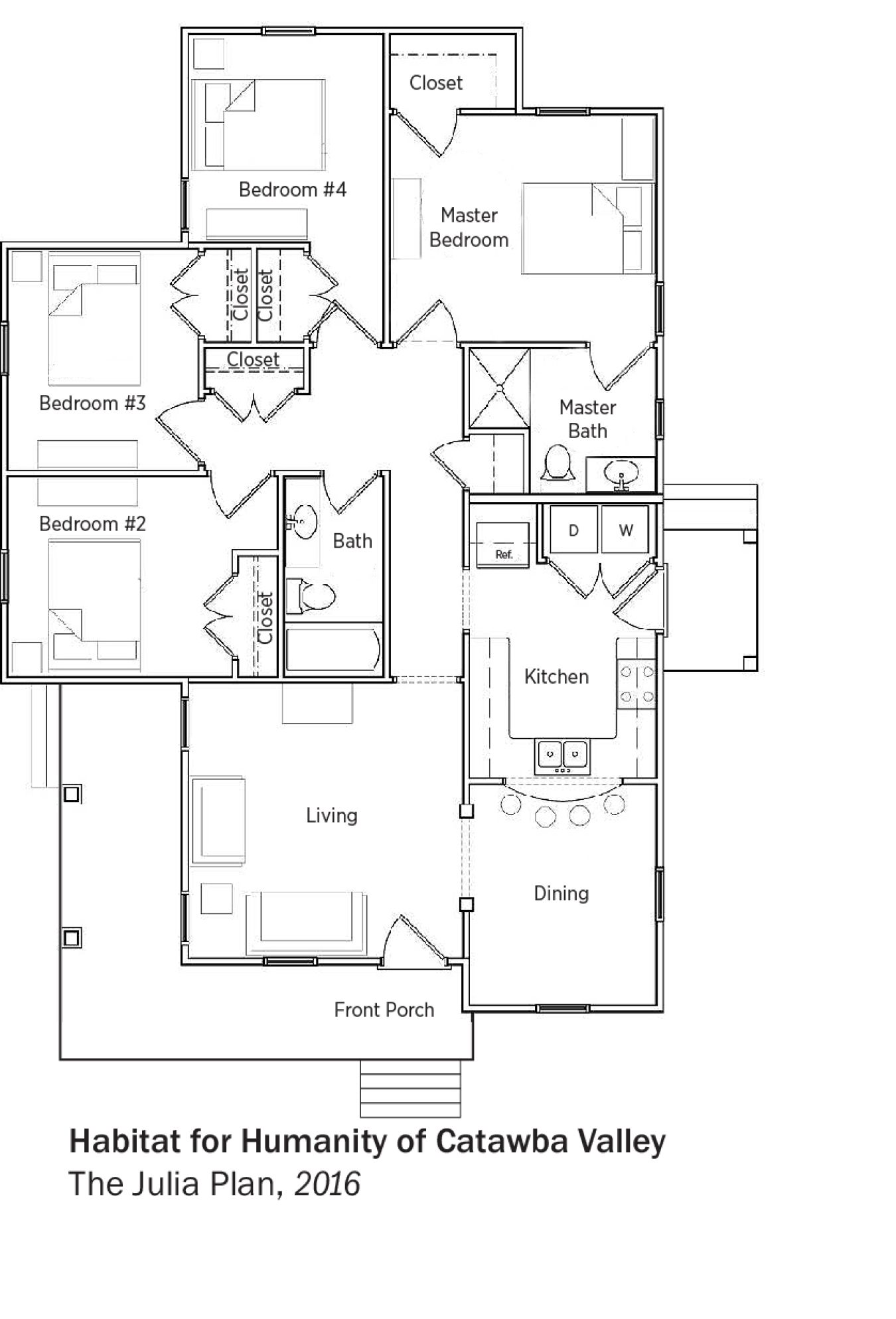 DOE Tour of Zero: The Julia Plan by Habitat for Humanity of Catawba Valley floorplans.