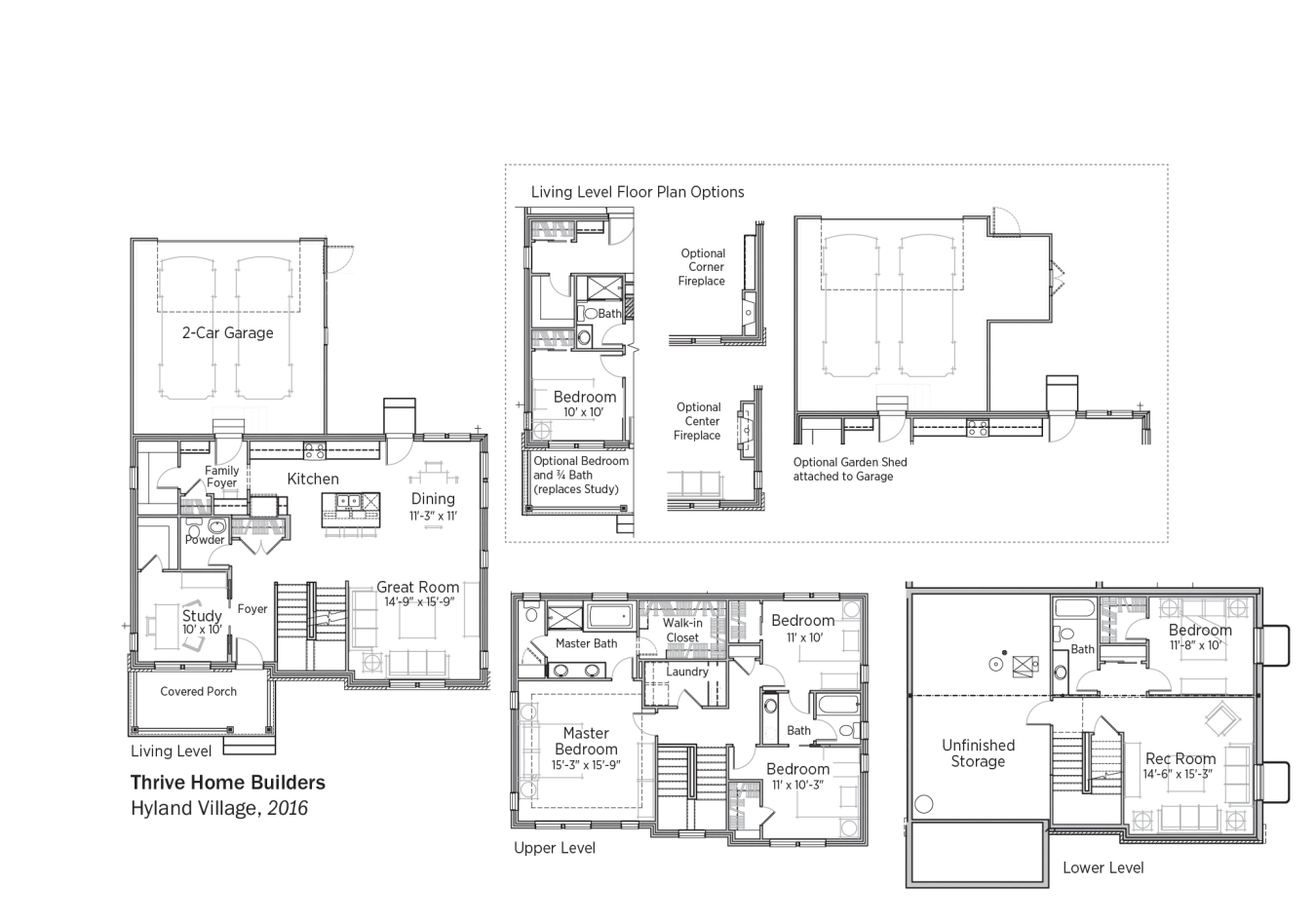 DOE Tour of Zero: Hyland Village by Thrive Home Builders floorplans.