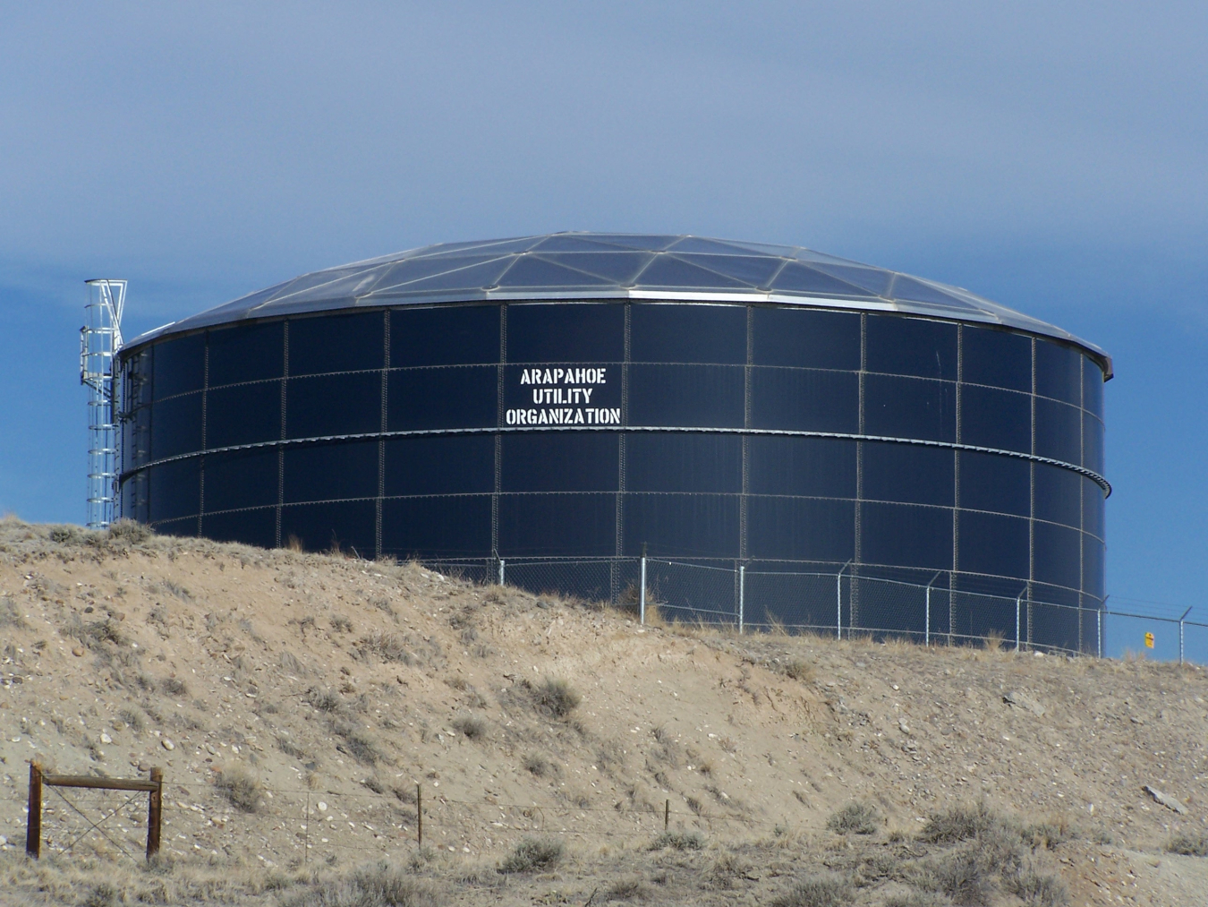 The one-million-gallon tank for the alternate water supply system at the Riverton, Wyoming, Processing Site.