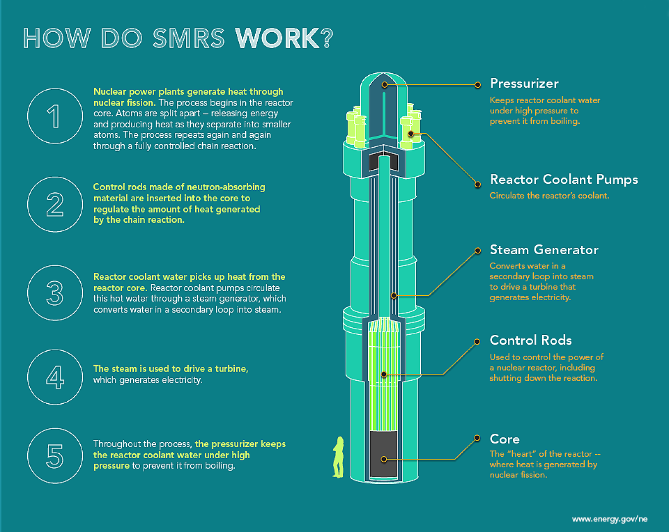 Graphic of a small modular reactor that explains how it works.