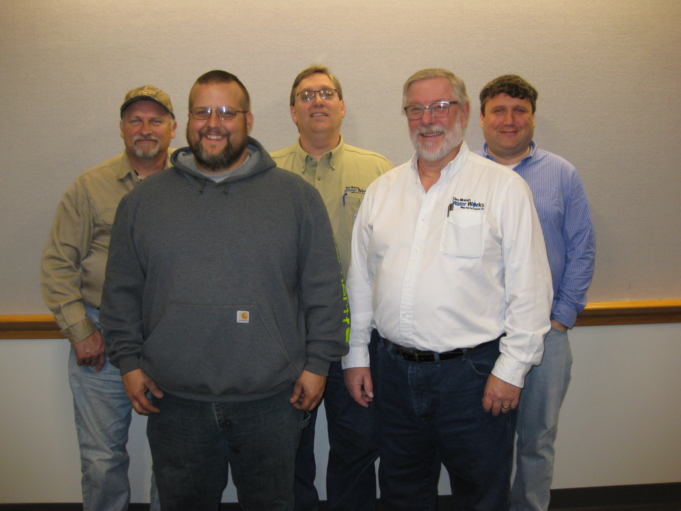 Members of the DMWW Energy Team keep their colleagues updated on progress toward energy goals. (Photo: DMWW)