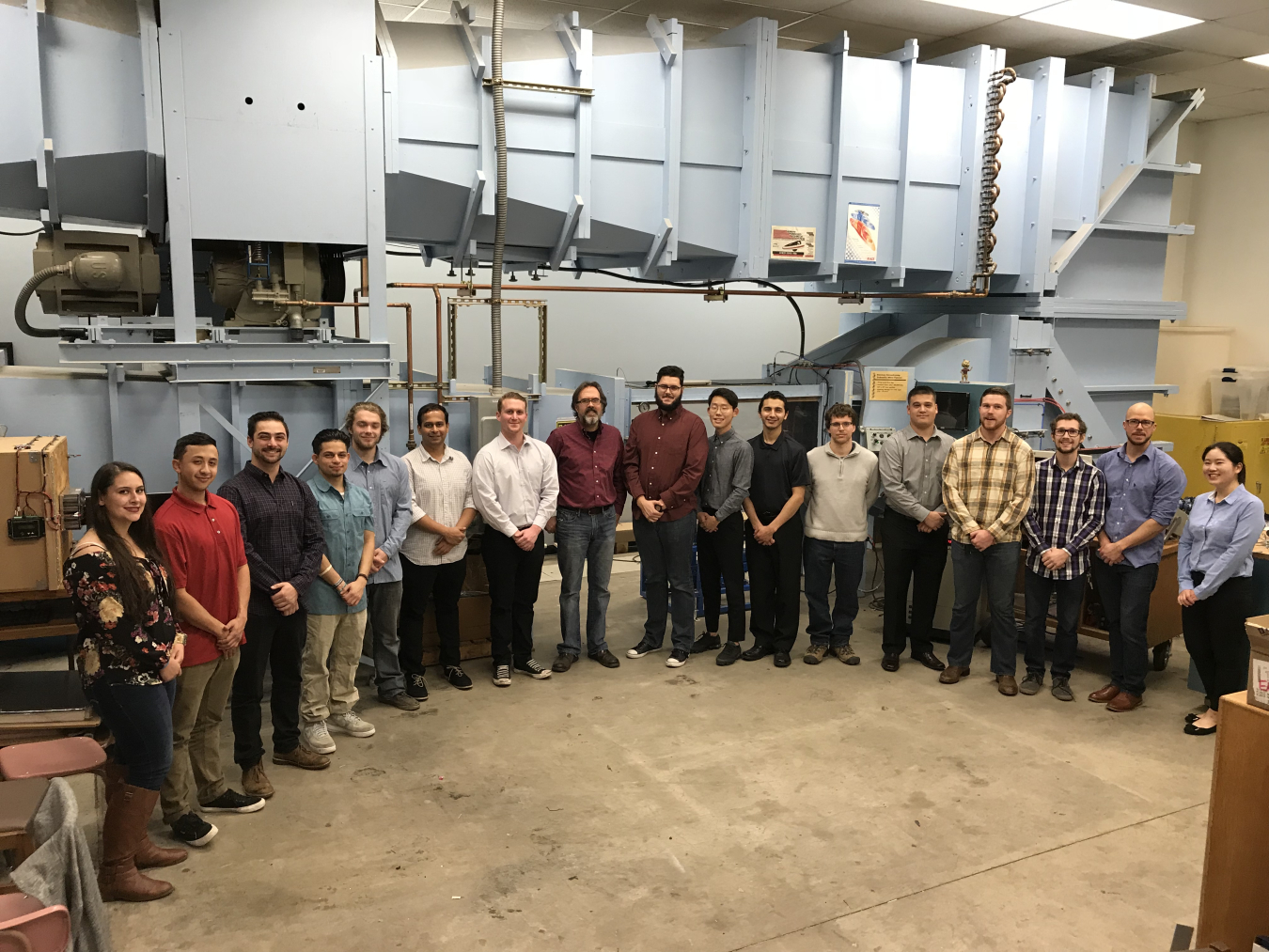 A photo of the California State University - Chico Collegiate Wind Competition 2018 team.