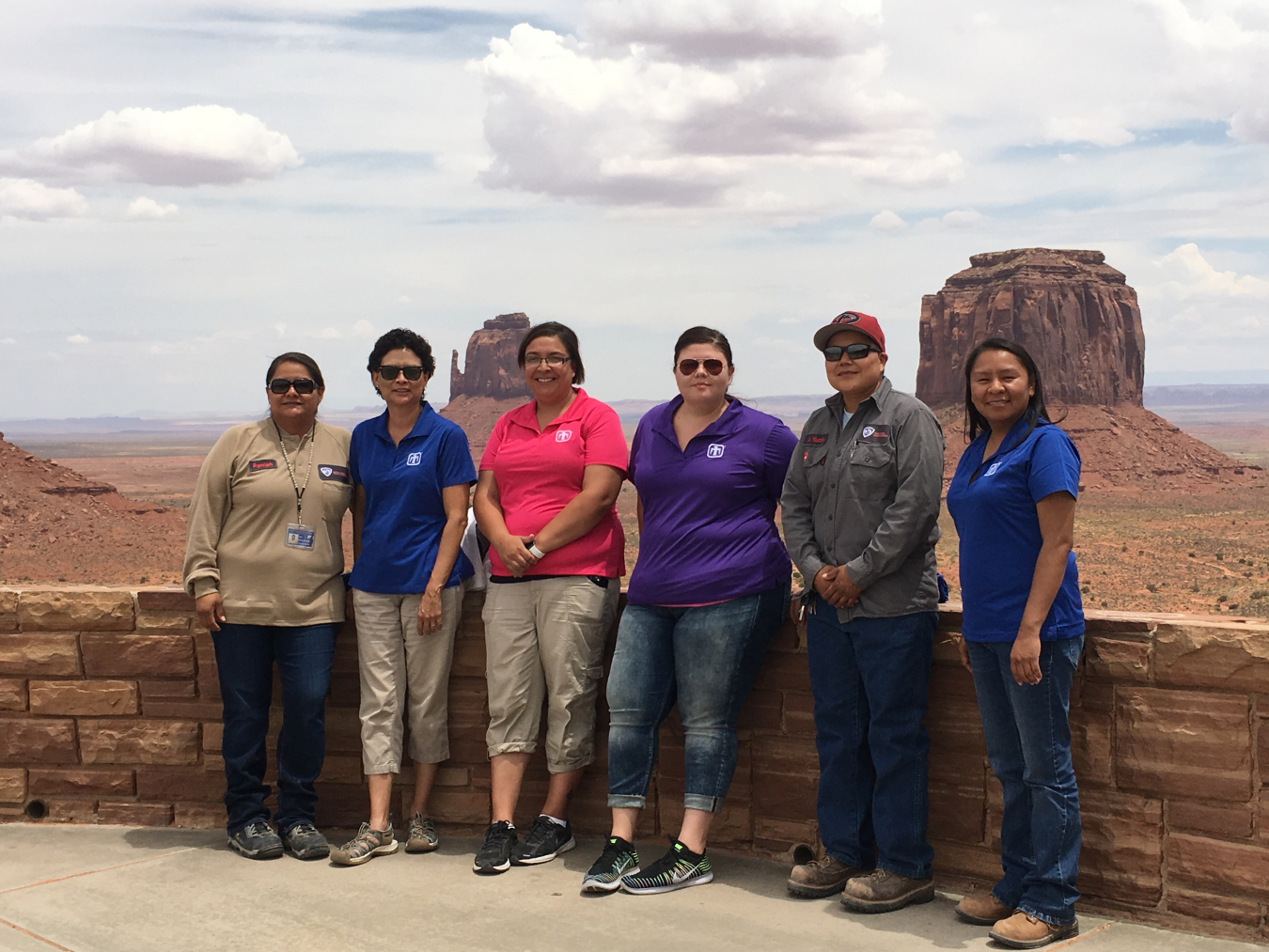 A group of interns and Sandia Indian Energy Program Lead at Monument Valley.