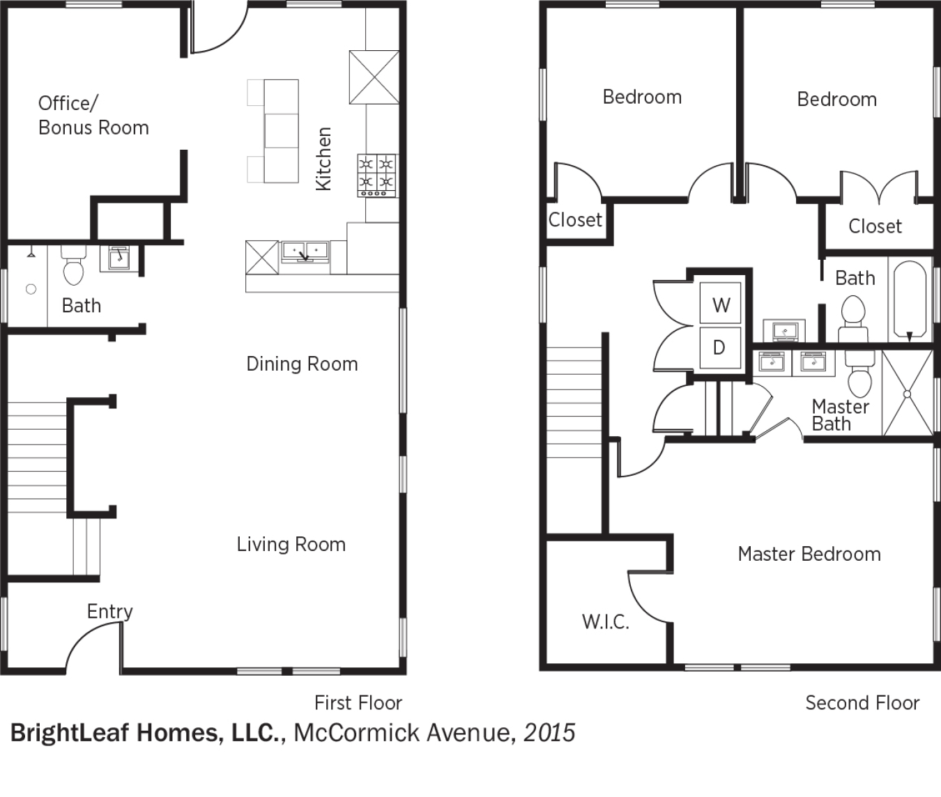 DOE Tour of Zero: McCormick Avenue by BrightLeaf Homes floorplans.