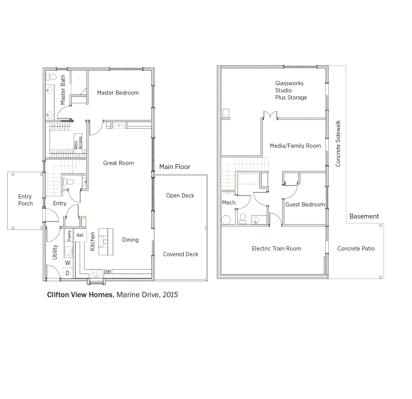 DOE Tour of Zero: Marine Drive by Clifton View Homes floorplans.