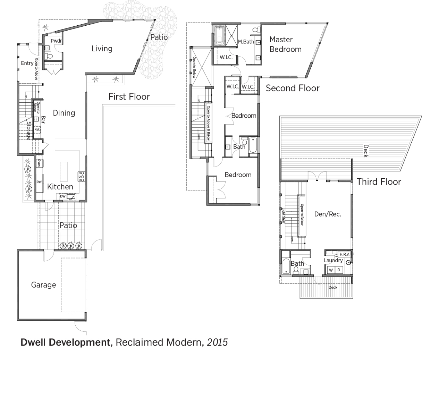 DOE Tour of Zero: Reclaimed Modern by Dwell Development floorplans.