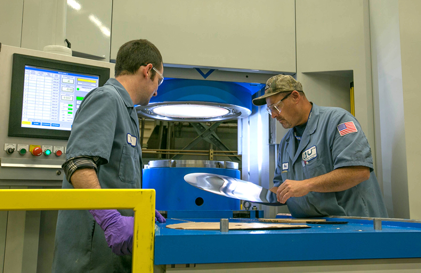 Machinists at NNSA's Lawrence Livermore National Laboratory use a state-of-the-art hydraulic press needed for W80-4 work