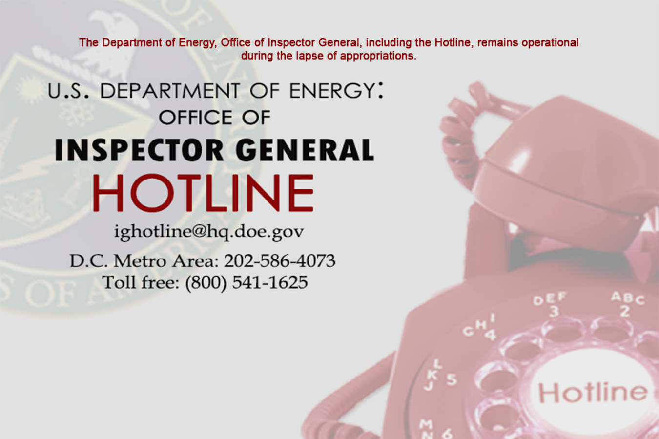 DOE OIG Notice of Lapse 