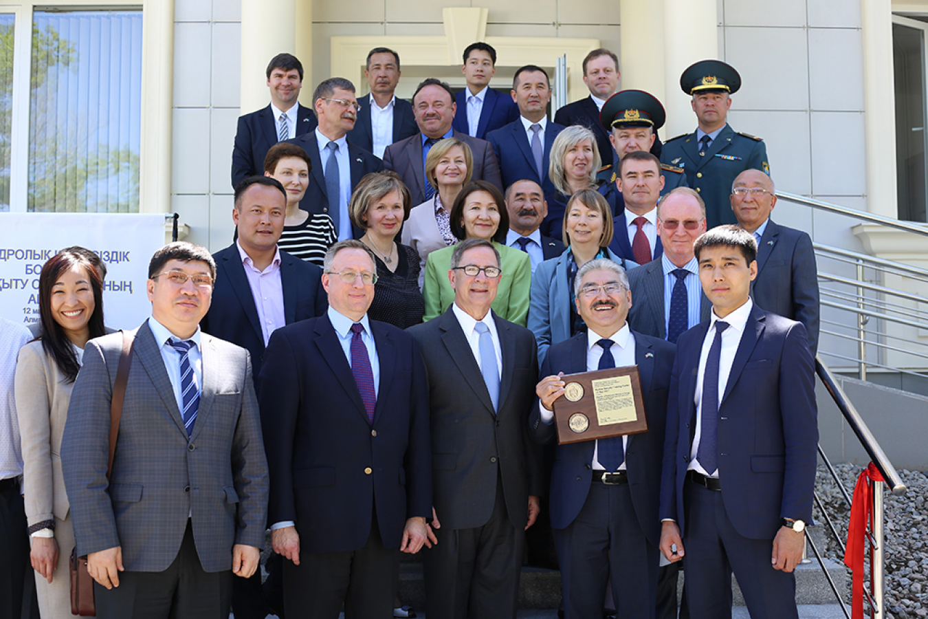 Representatives from Kazakhstan and NNSA mark the opening of the new Nuclear Security Training Center