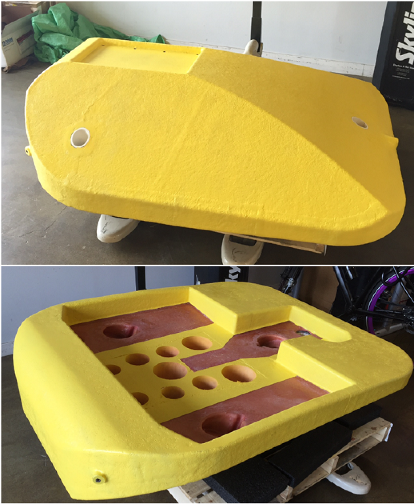 Fiberglass surface float hull