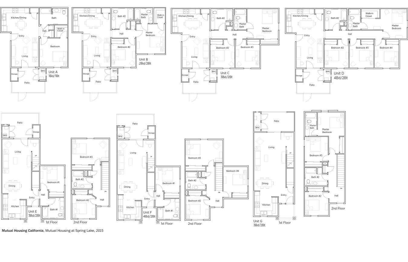 DOE Tour of Zero: Mutual Housing at Spring Lake by Mutual Housing California floorplans.