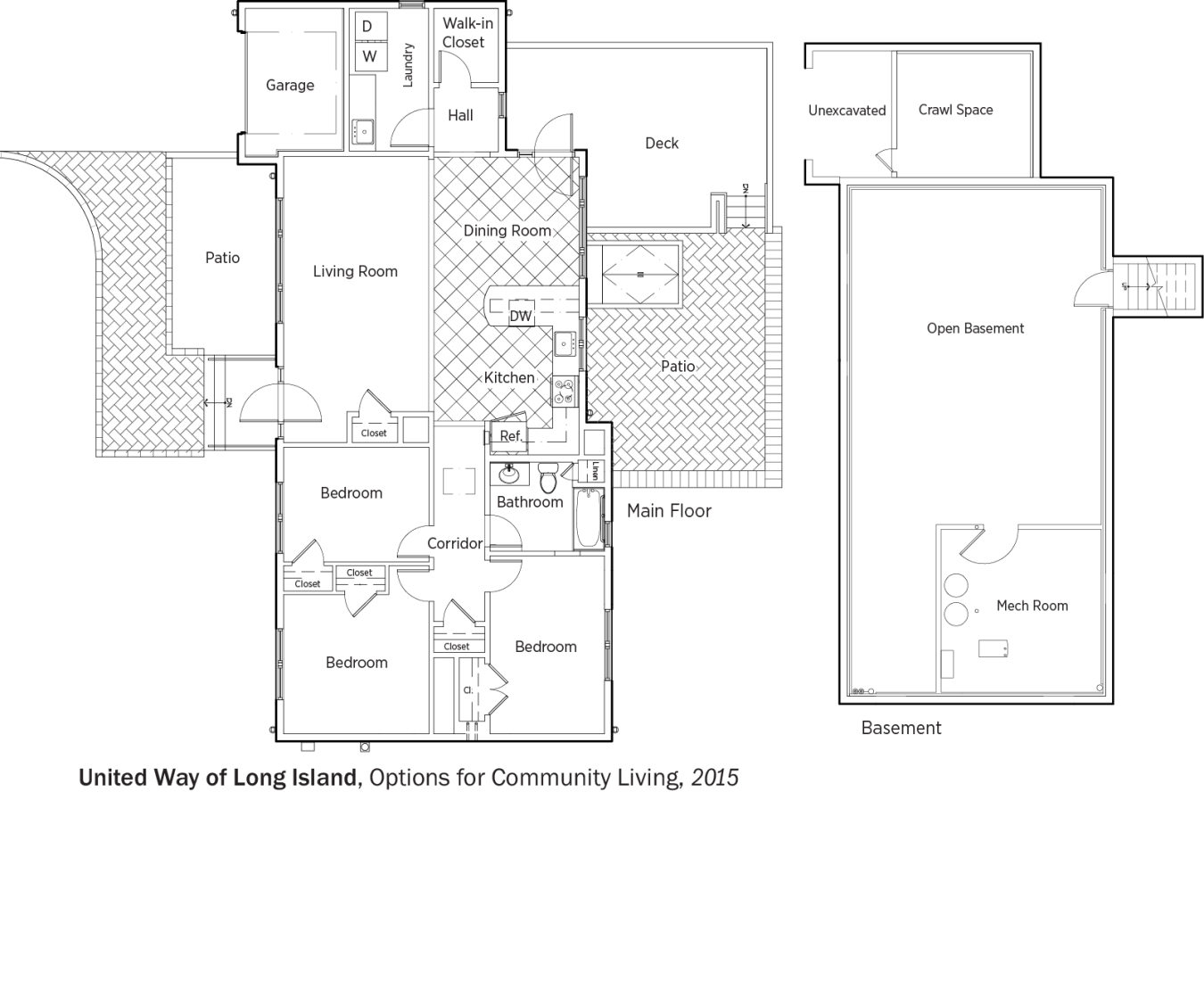 DOE Tour of Zero: Options for Community Living by United Way of Long Island floorplans.