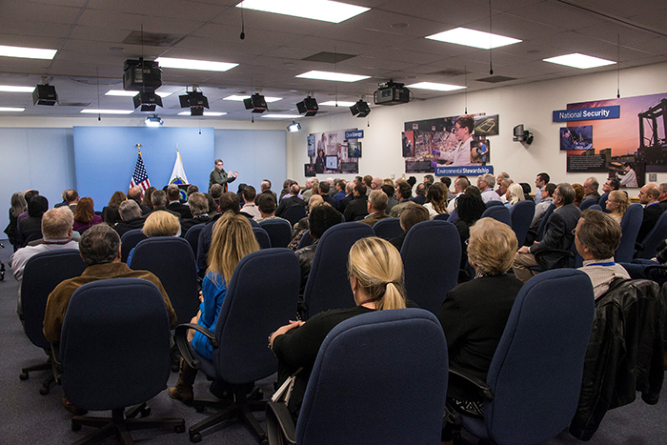 Energy Secretary Rick Perry addresses employees of the Savannah River Site in an all-hands meeting.