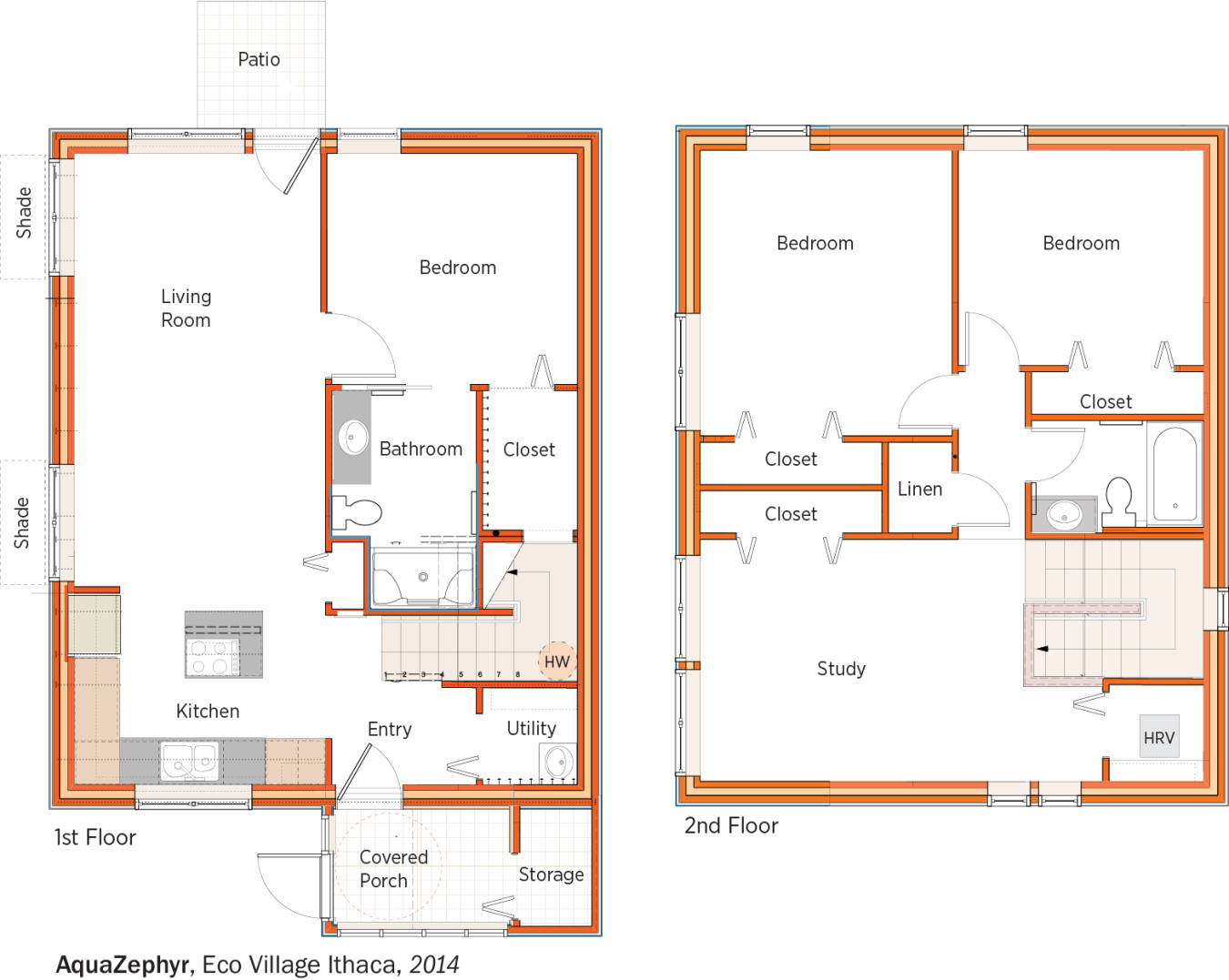 DOE Tour of Zero: Eco-Village Ithaca by AquaZephyr floorplans.