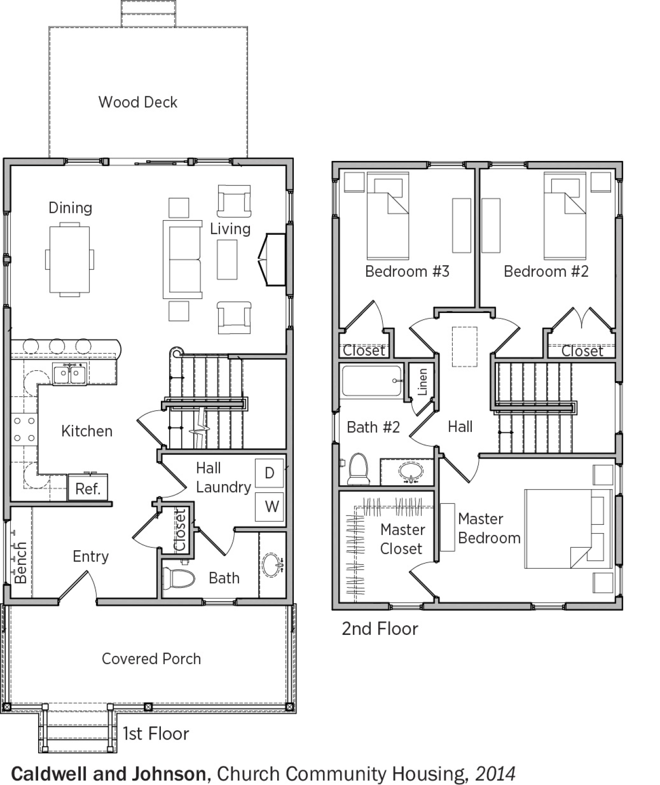 DOE Tour of Zero: Church Community Housing Corp. 1 by Caldwell and Johnson floorplans.