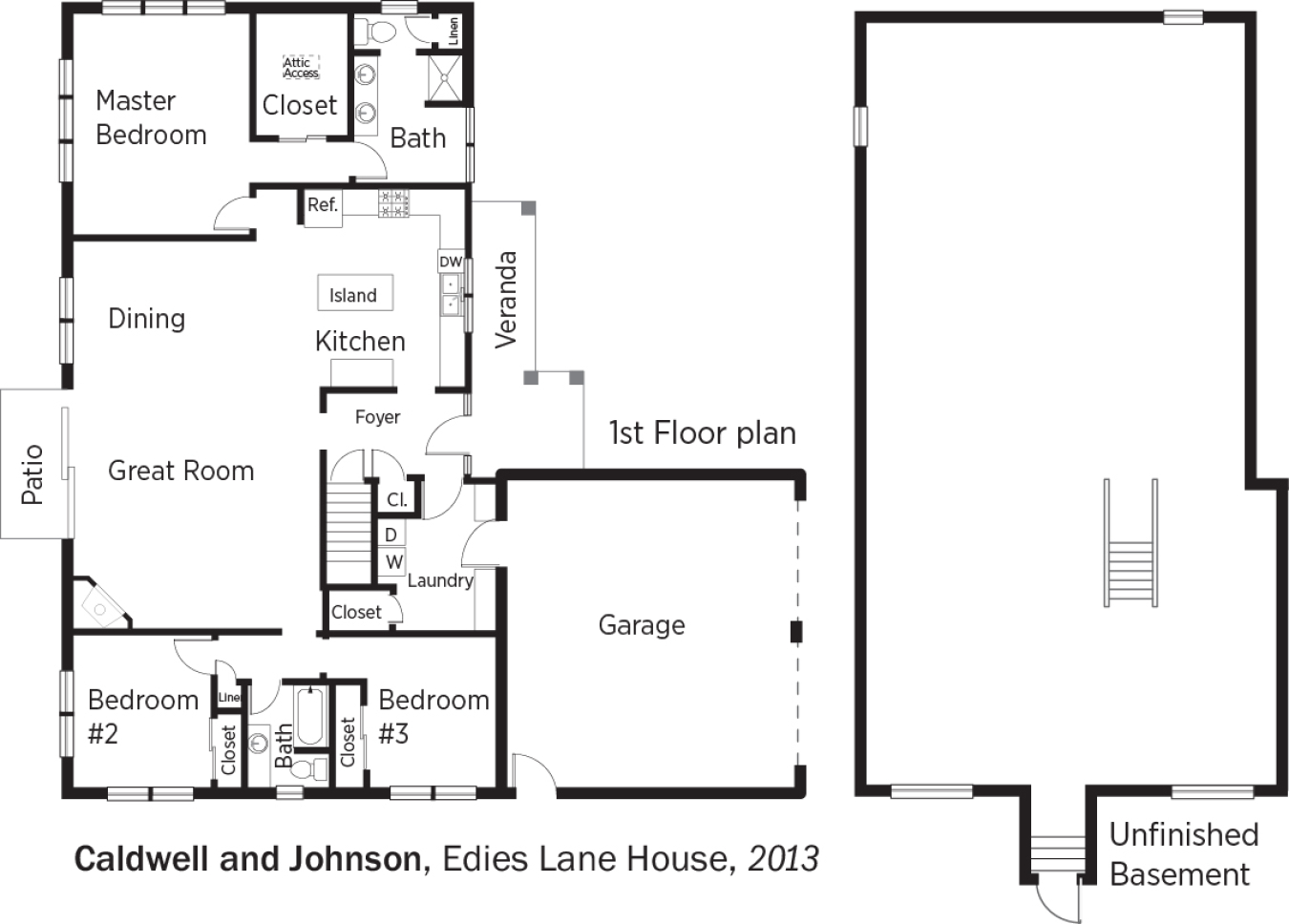 DOE Tour of Zero: Edies Lane House by Caldwell and Johnson floorplans.