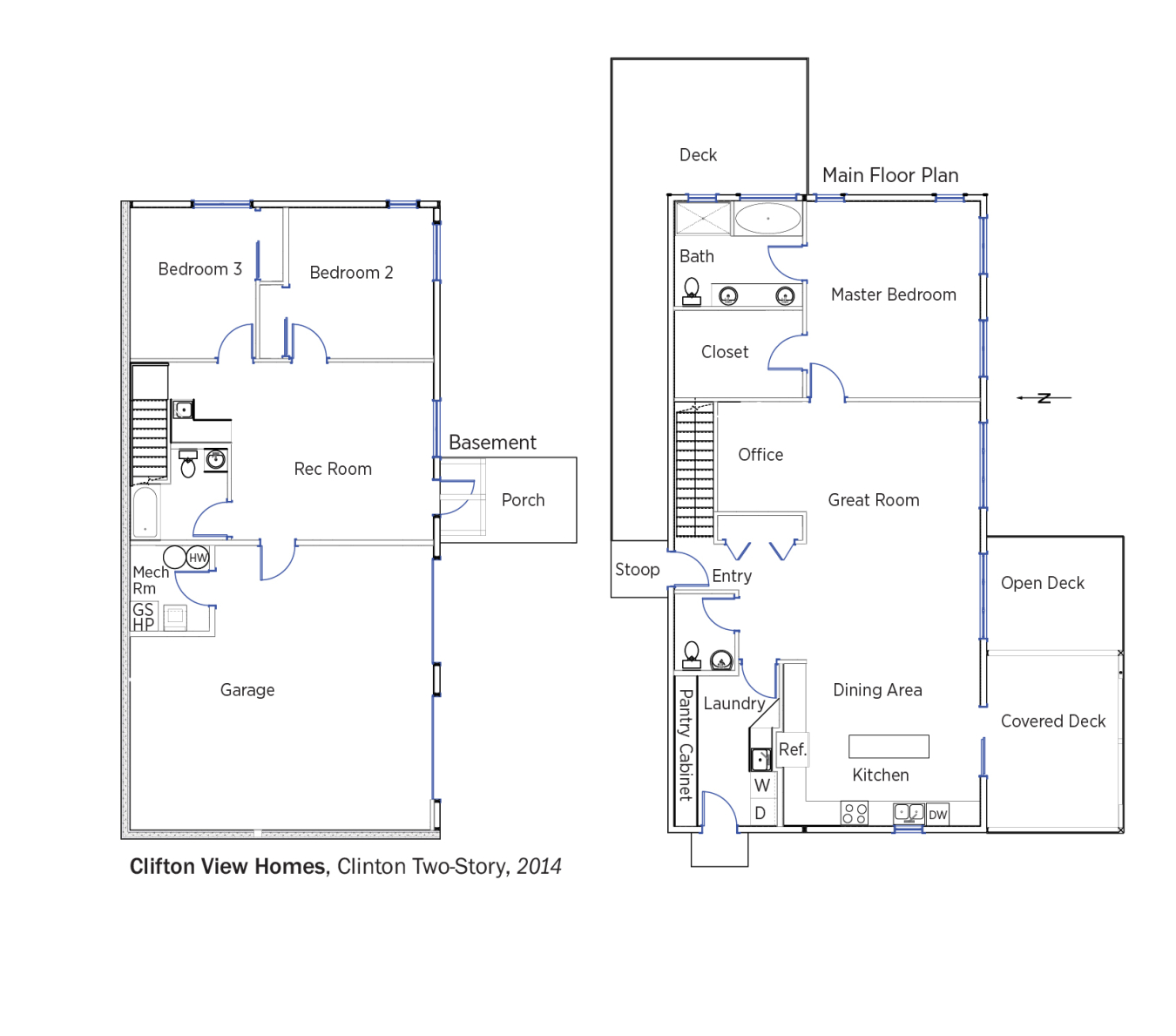 DOE Tour of Zero: Clinton Two-Story (Kaltenbach) by Clifton View Homes floorplans.