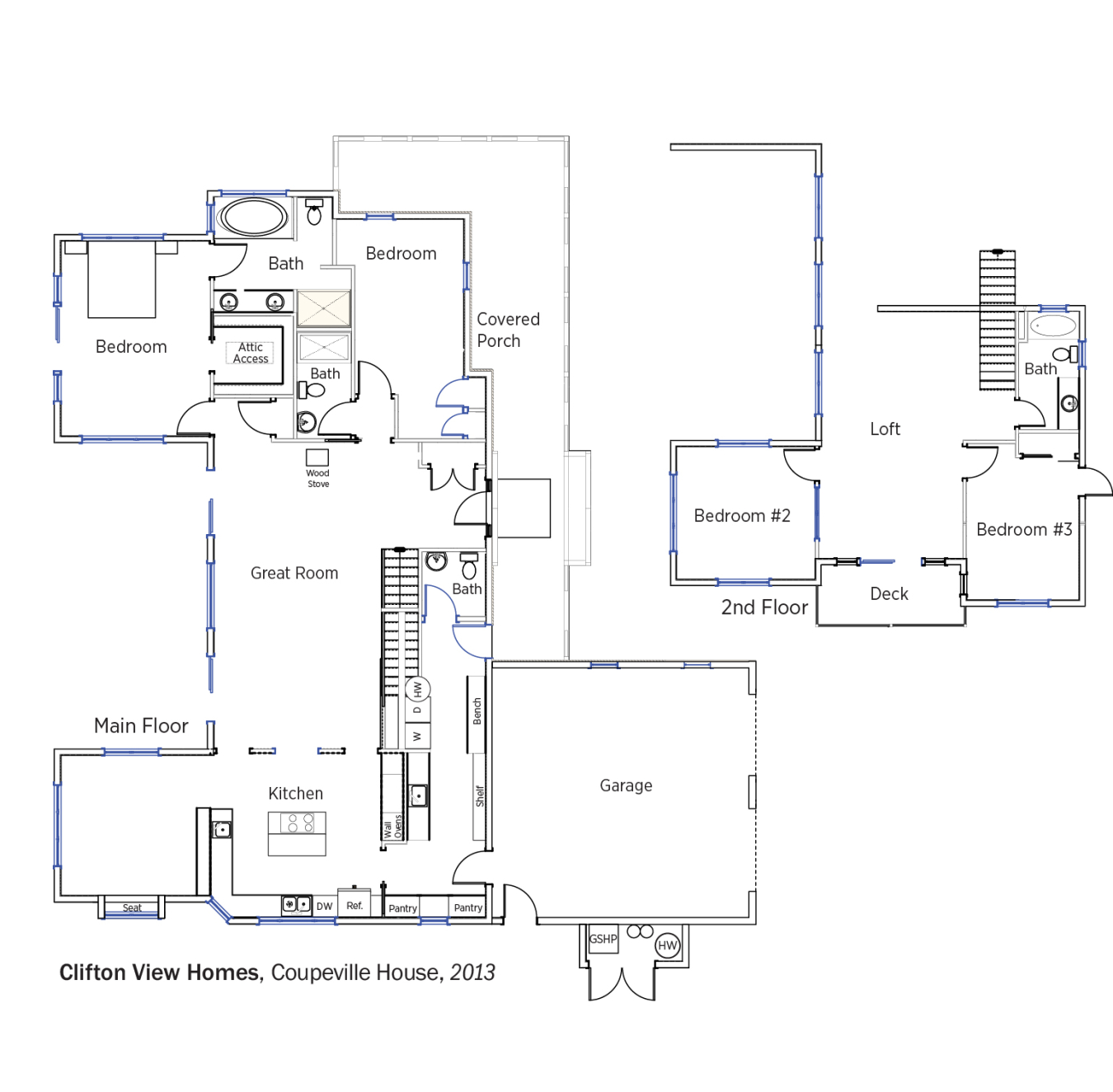 DOE Tour of Zero: Isler Residence by Clifton View Homes floorplans.