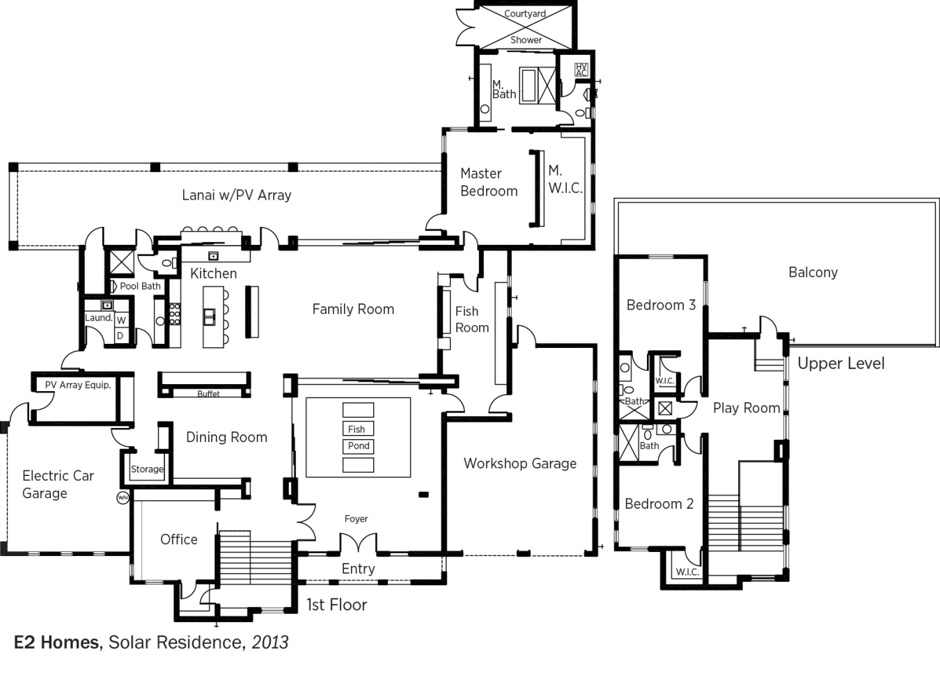 DOE Tour of Zero: Solar Residence by e2 Homes floorplans.