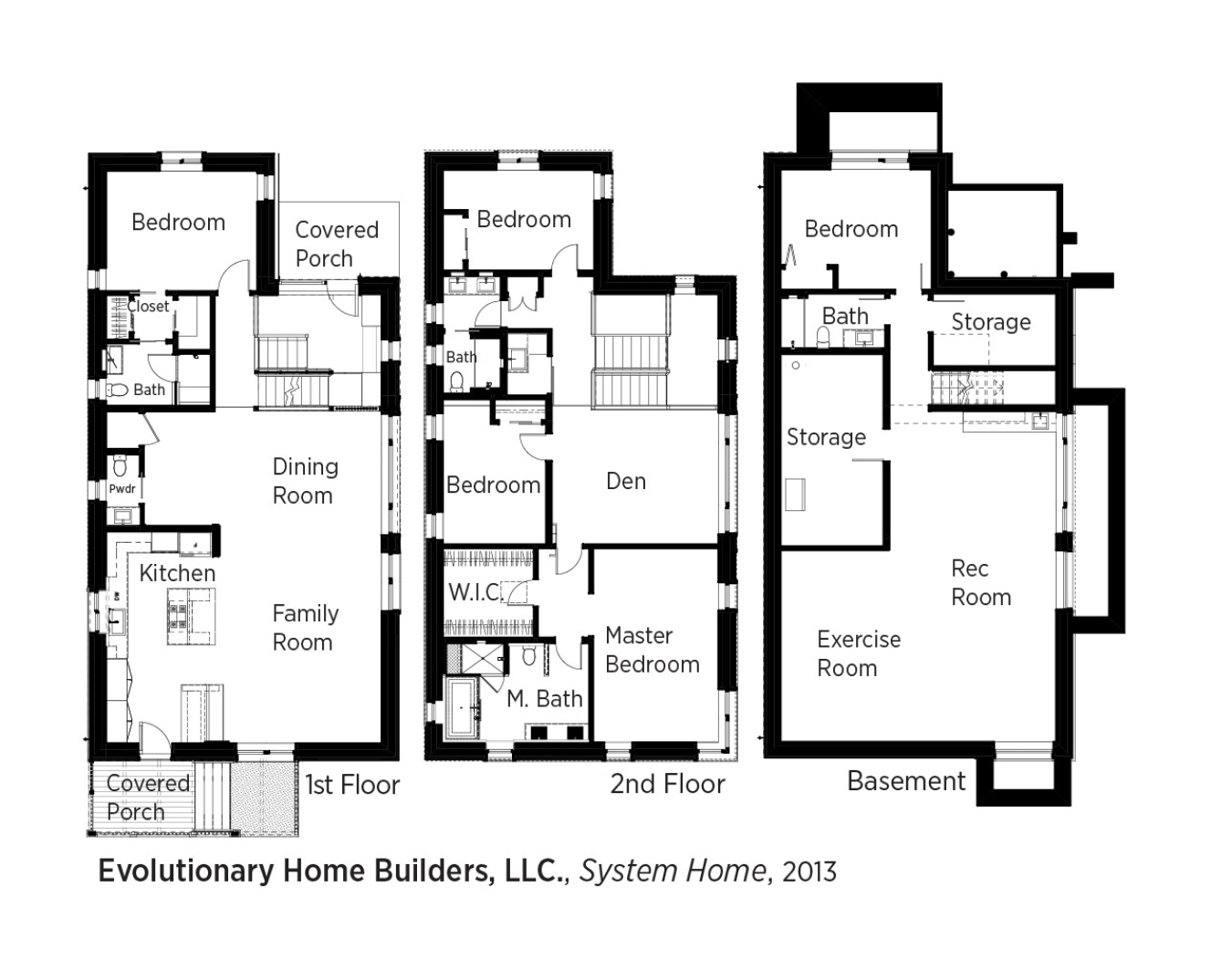 DOE Tour of Zero: System Home by Evolutionary Home Builders LLC / Weiss floorplans.