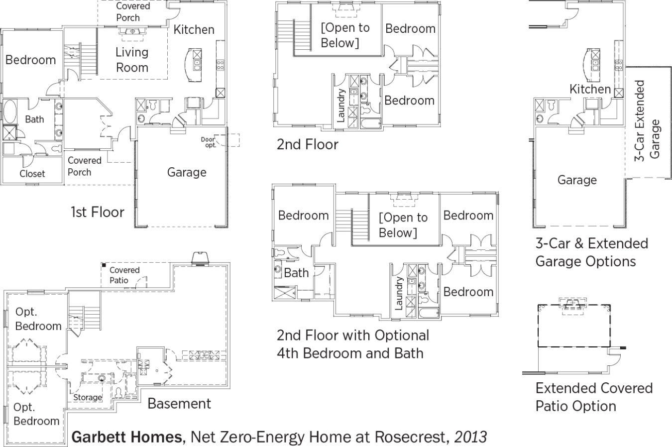 DOE Tour of Zero: Garbett's Net Zero-Energy Home at Rosecrest by Garbett Homes floorplans.