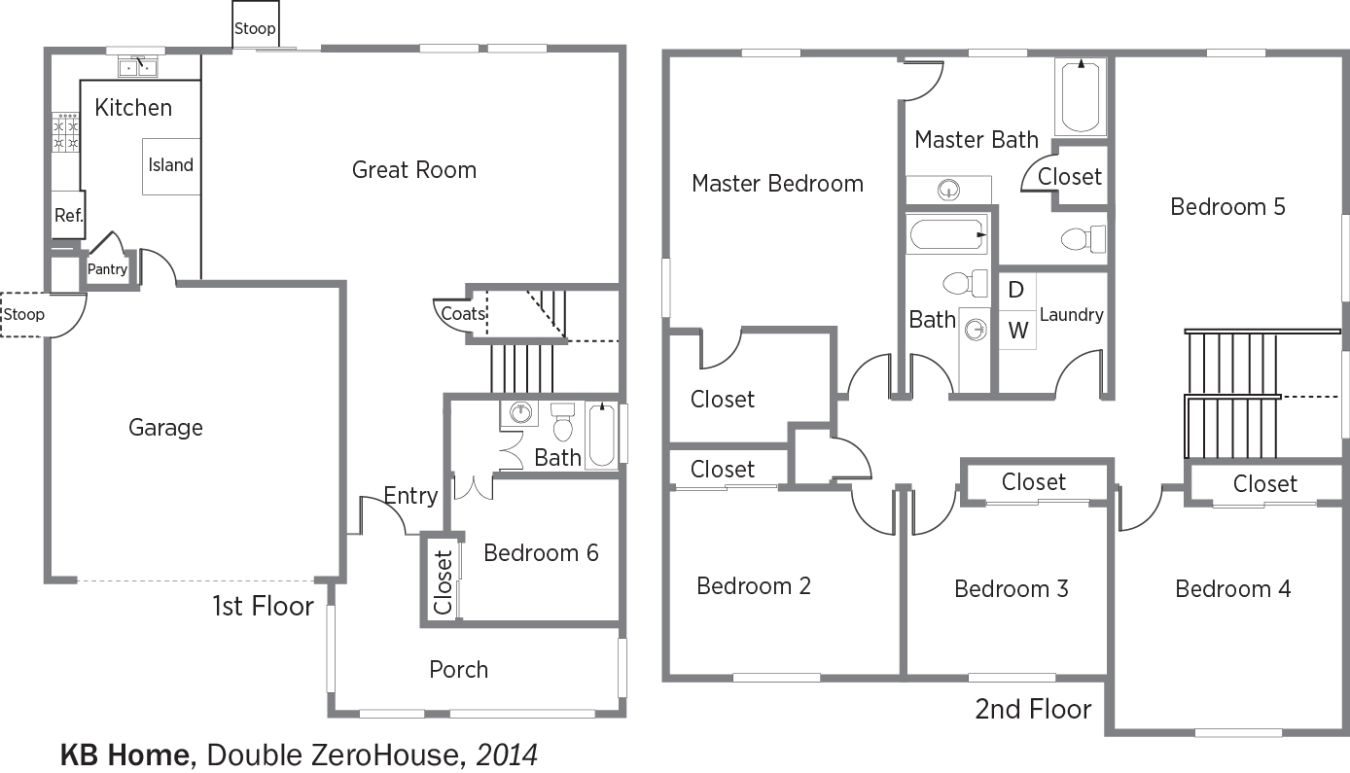 DOE Tour of Zero: Double ZeroHouse by KB Home floorplans.