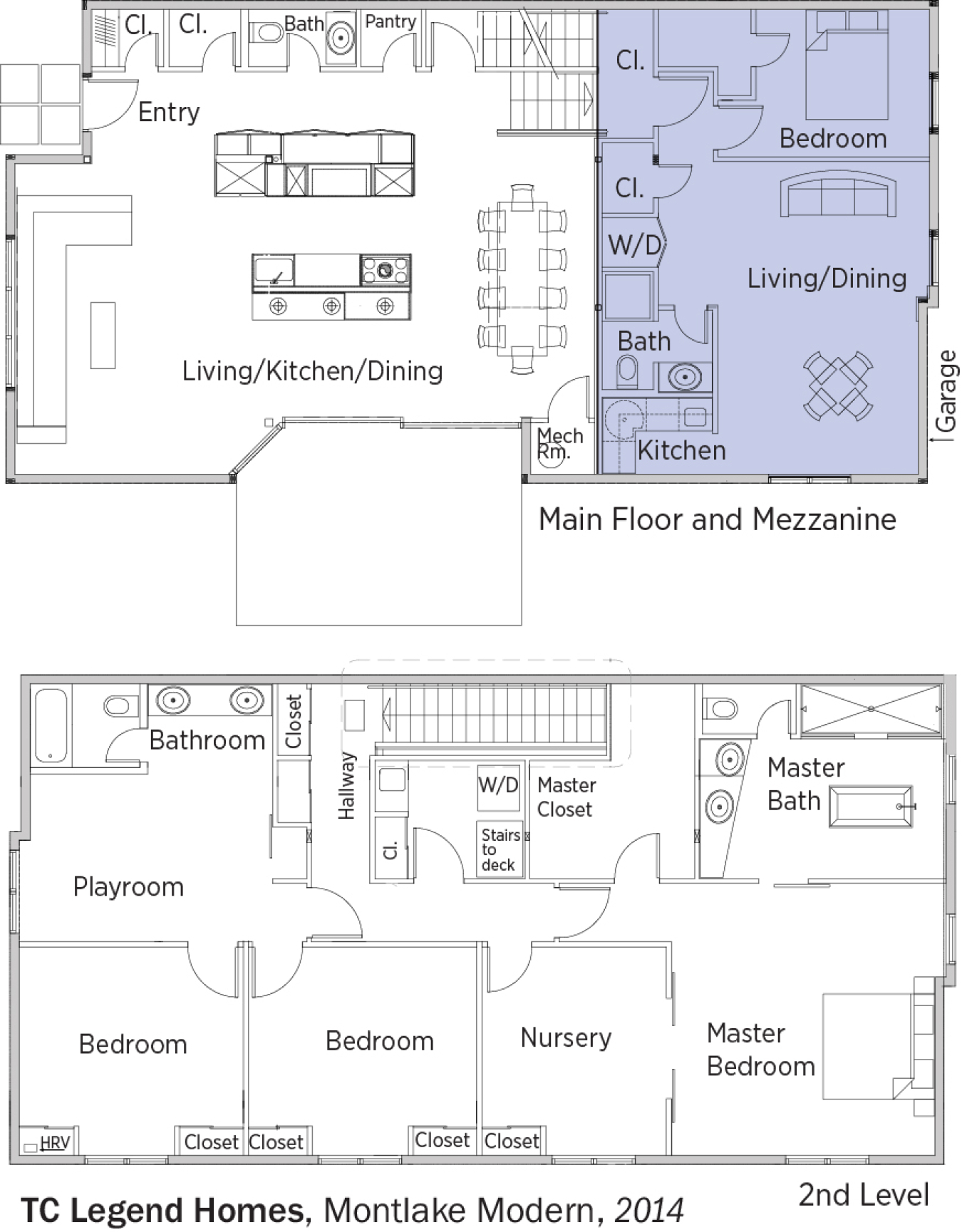 DOE Tour of Zero: Montlake Modern by TC Legend Homes floorplans.