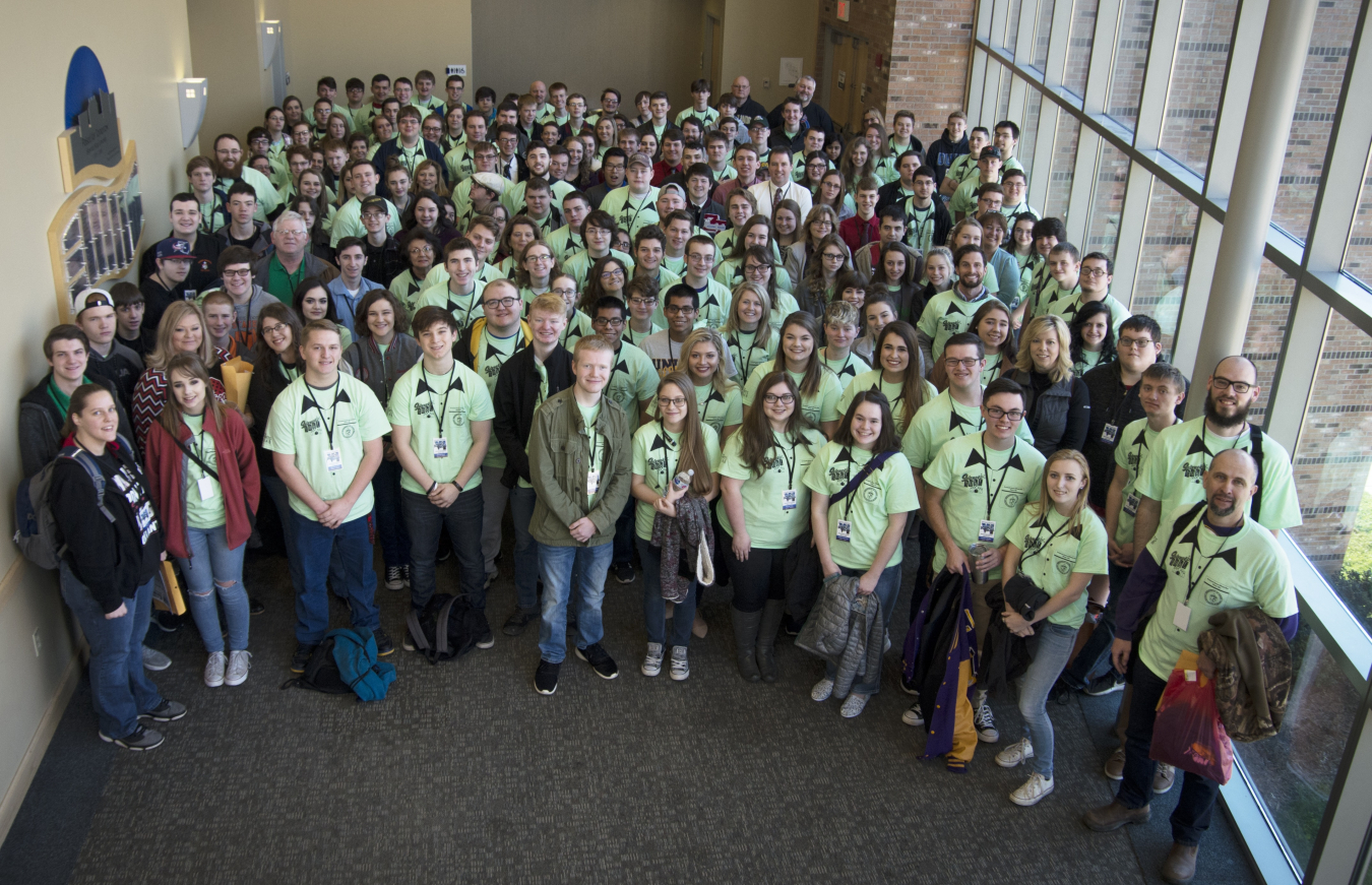 This group photo shows the more than 150 southern Ohio high school students who competed in the 2018 South Central Ohio Regional Science Bowl on March 9.