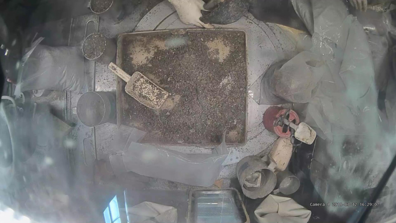The unremediated nitrate salt waste was mixed with zeolite.