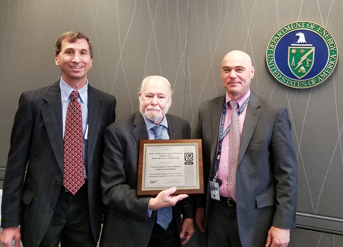 (L-R) Dave Schowenwald (Sandia) Dr. Imre Gyuk (OE), and OE Assistant Secretary Bruce Walker