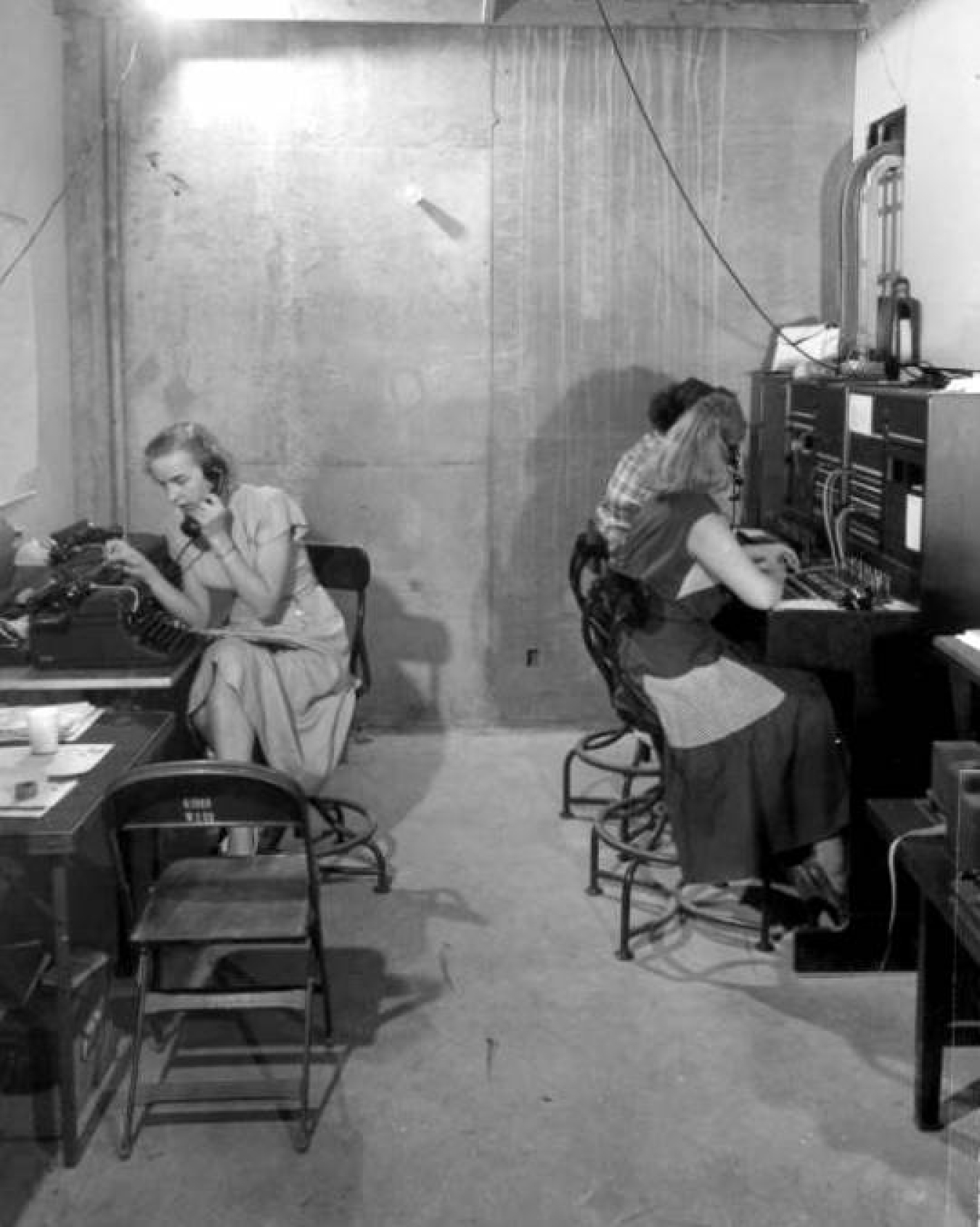 1952: Women at Base Camp Mercury, which became Nevada National Security Site, operate the telephone switch board center.