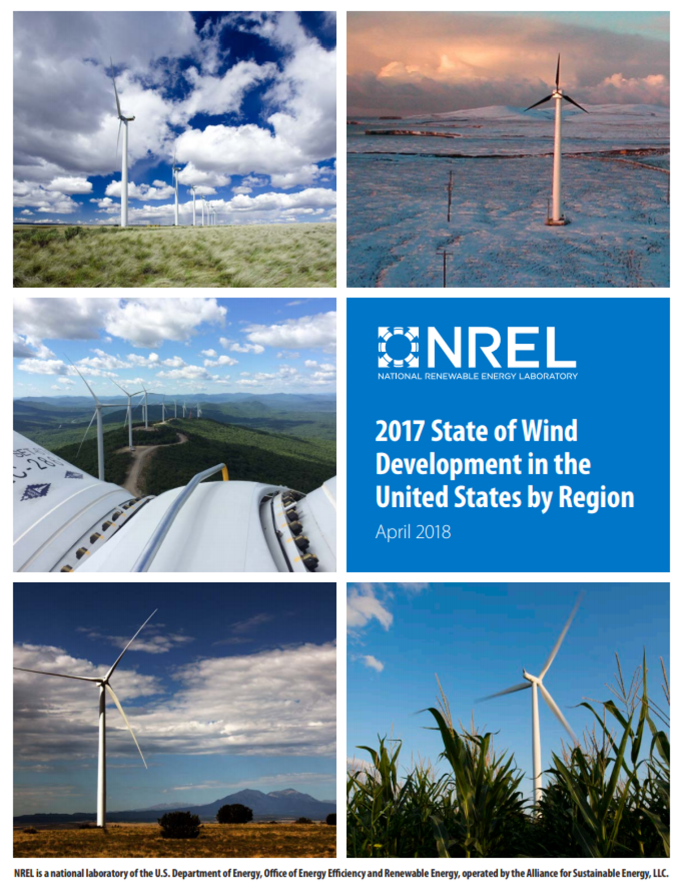 Cover of the 2017 State of Wind Development in the United States by Region.